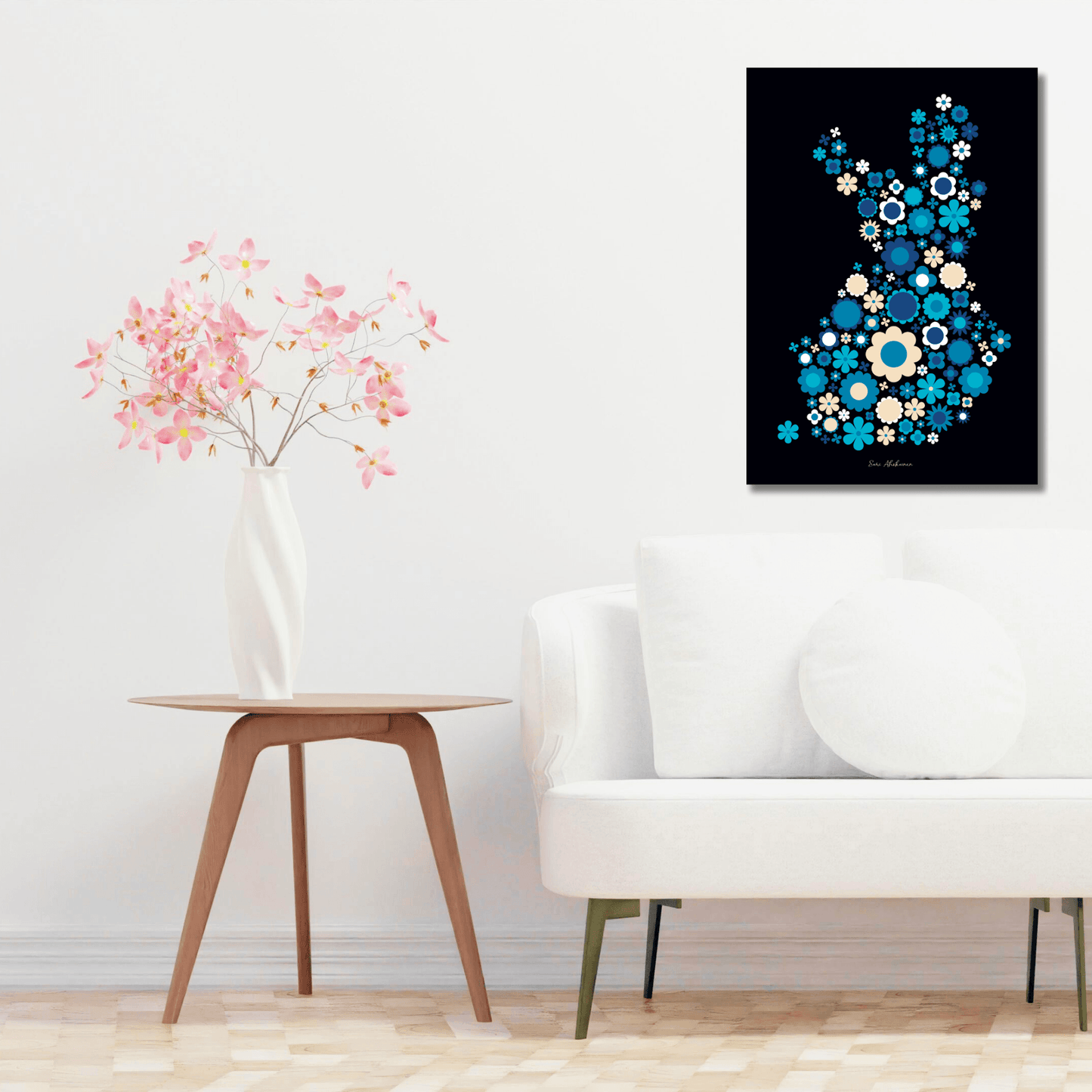 DIGITAL WALL ART - BLOOMPOP blue