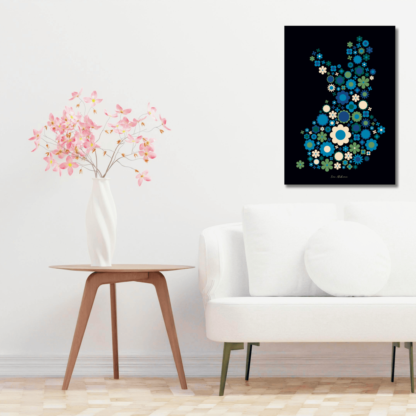 DIGITAL WALL ART - BLOOMPOP blue green