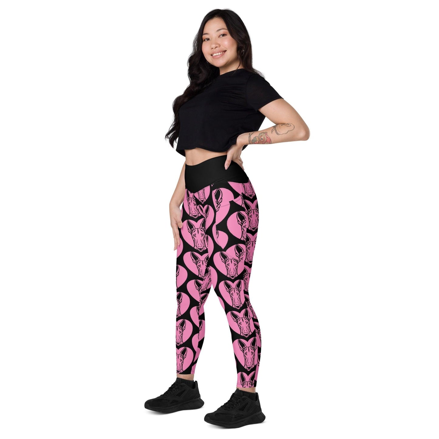 DOG BREED LEGGINGS with pockets - IBIZAN HOUND 2 - HERTTAHOUND - pink
