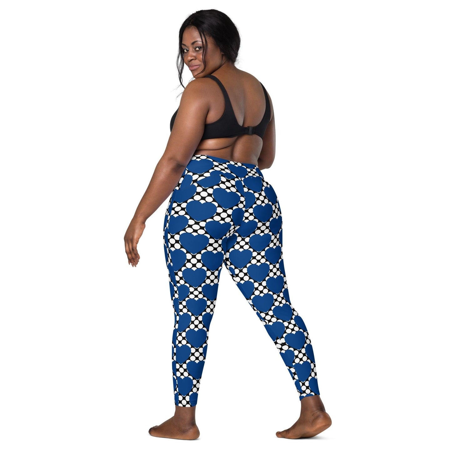ELLIE LOVE DOT blue black - Leggings With Pockets