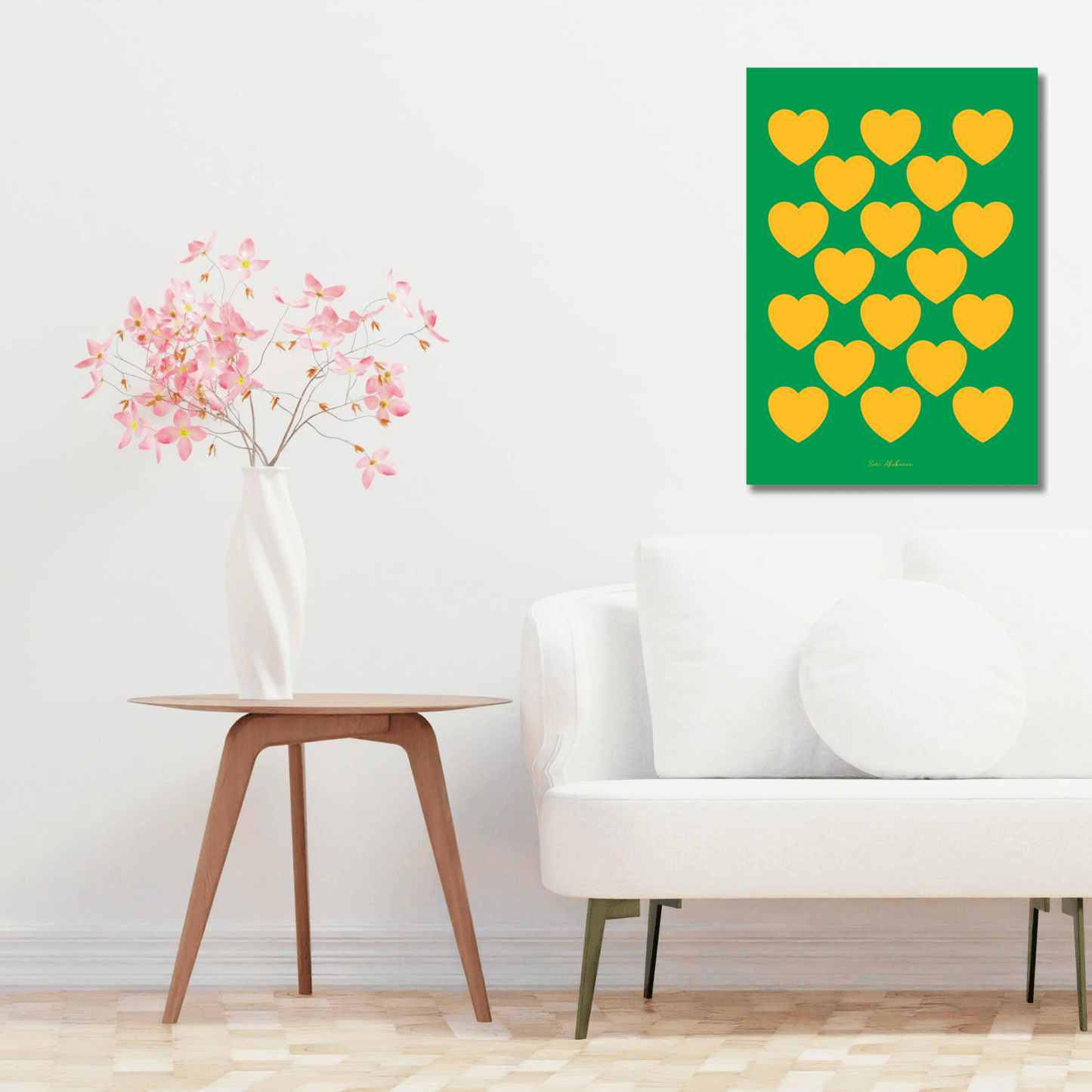 DIGITAL WALL ART - ELLIE LOVE yellow green