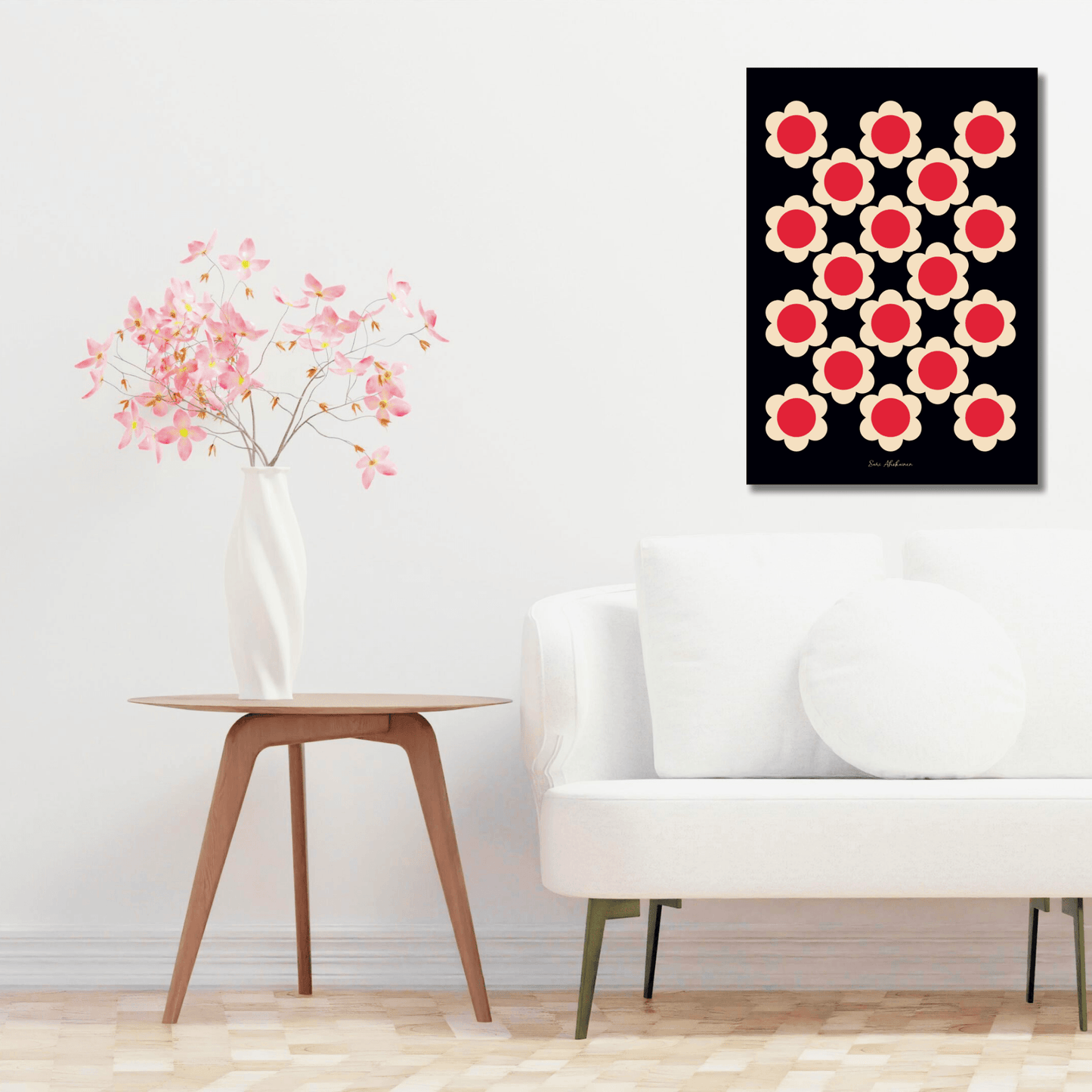 DIGITAL WALL ART - ELLIE red black