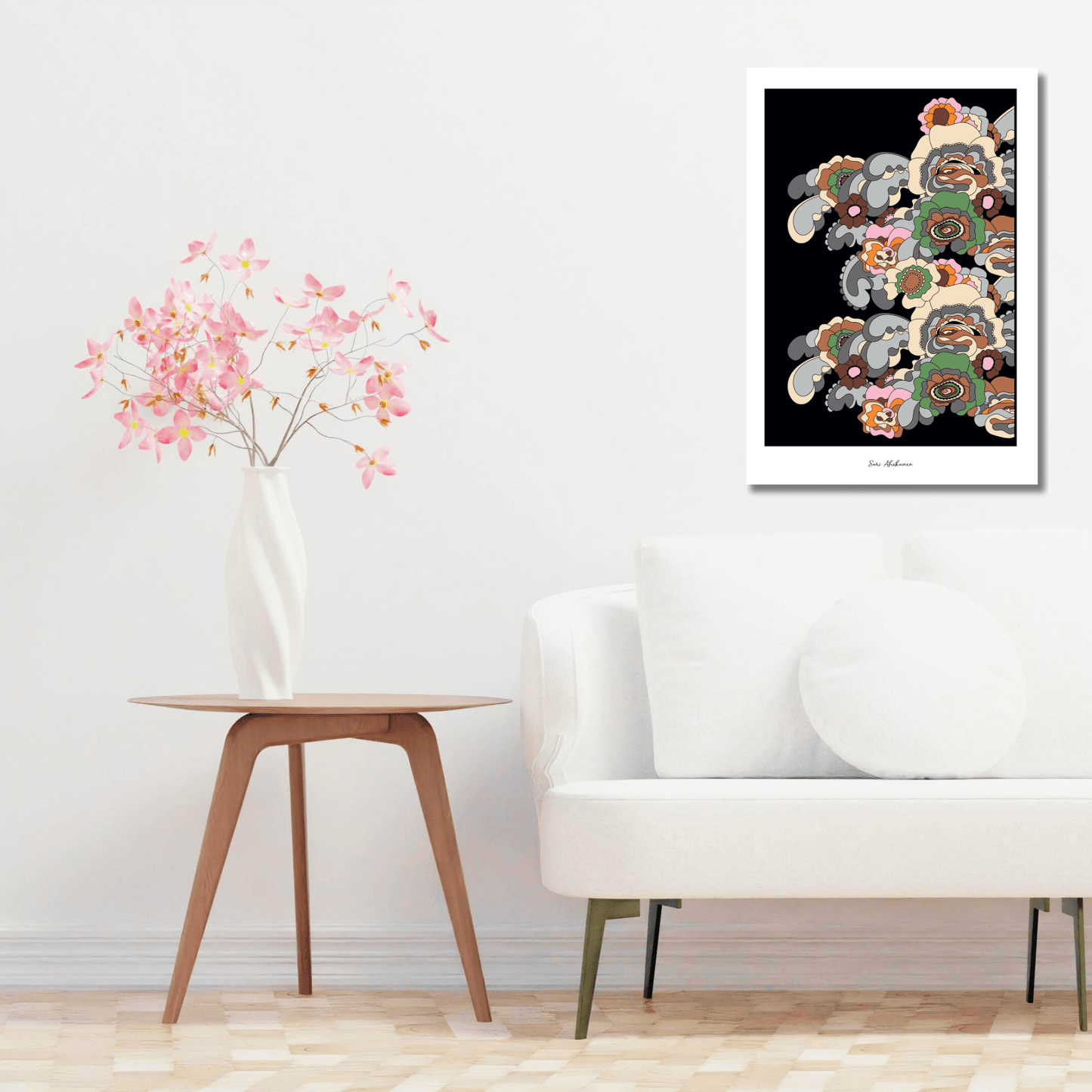 DIGITAL WALL ART - GROOVY KURBITS natural