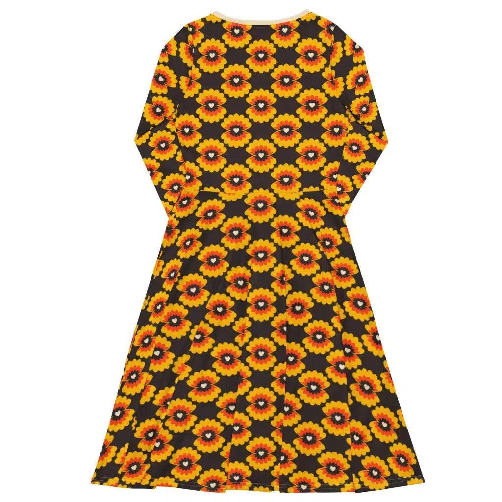 LOVE PEARL orange brown - Midi Dress With Pockets