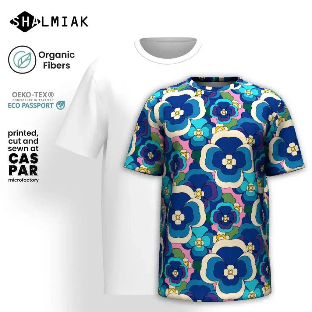 PANSY FANTASY blue pink - Organic Cotton T-Shirt