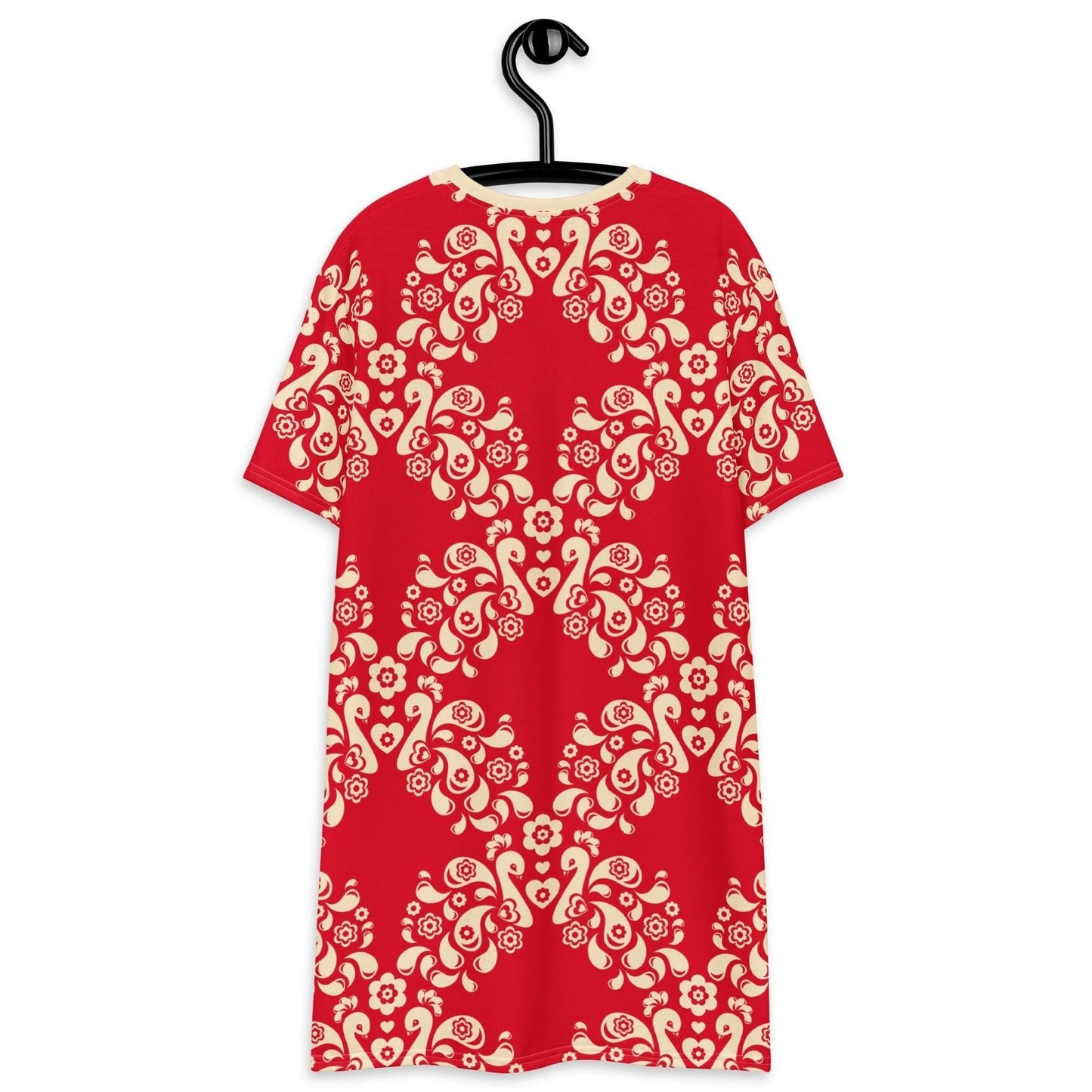 PEACOCK LOVE red - T-Shirt Dress