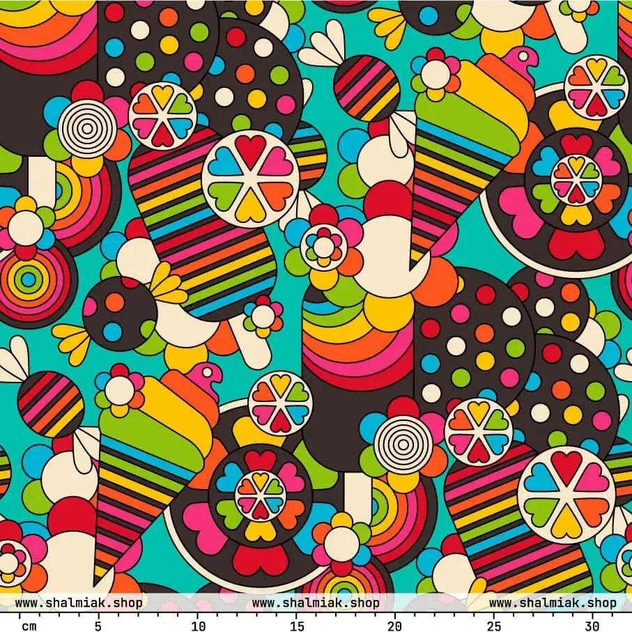 Fabric - SWEET FREAK mint - Playful sweet treats print