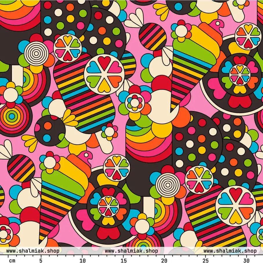 Fabric - SWEET FREAK pink - Playful sweet treats print