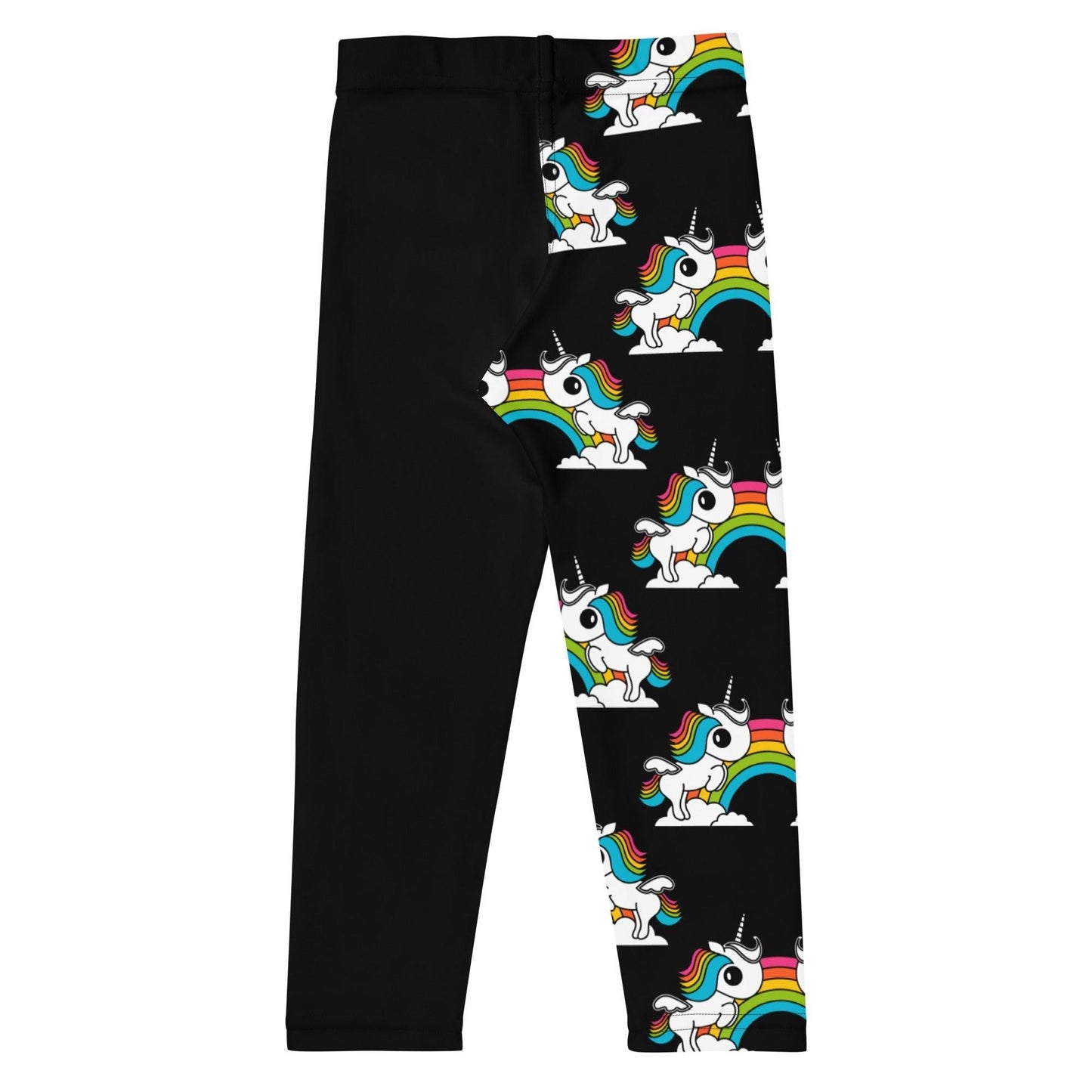 UNIQUE black - Kids' Leggings with unicorns and rainbows