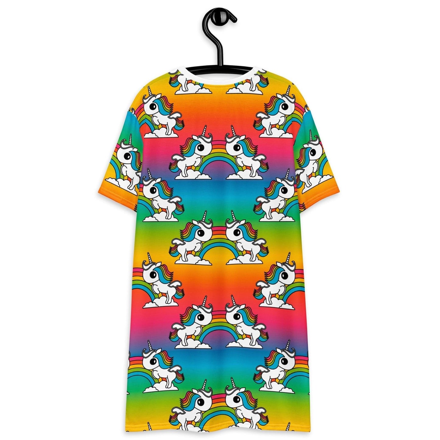 UNIQUE rainbow - T-Shirt Dress with unicorns and rainbows