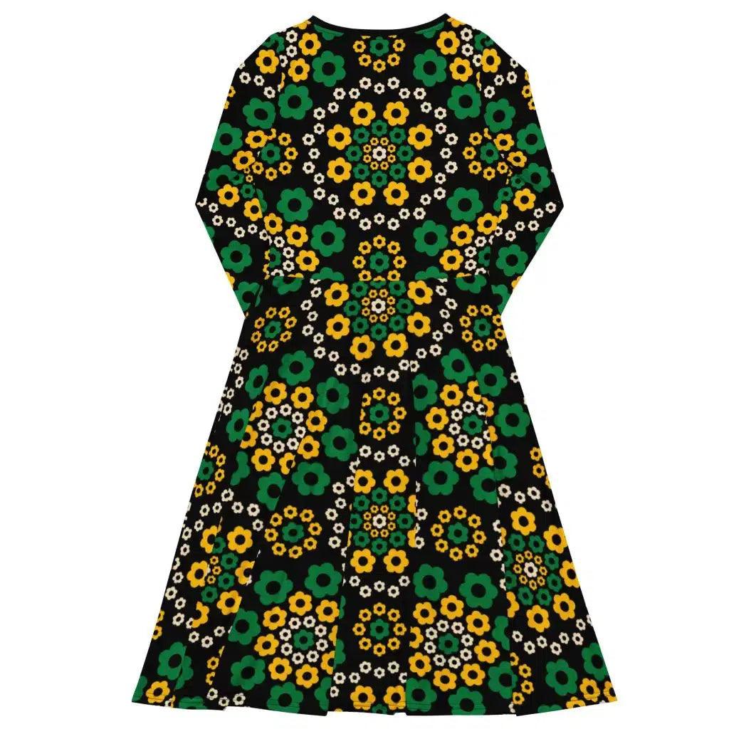 YESTERDAY yellow green - Midi Dress With Pockets