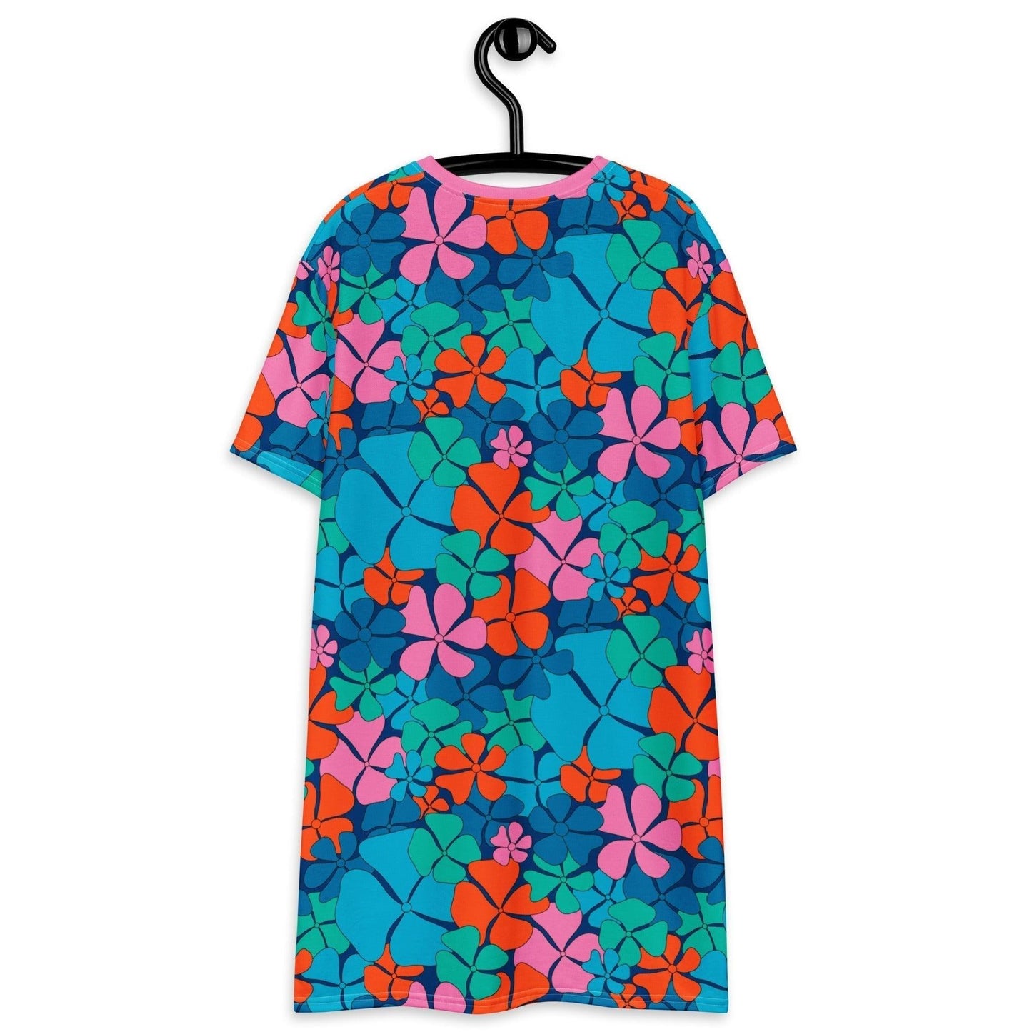 ADELIE orange blue - T-Shirt Dress - SHALMIAK