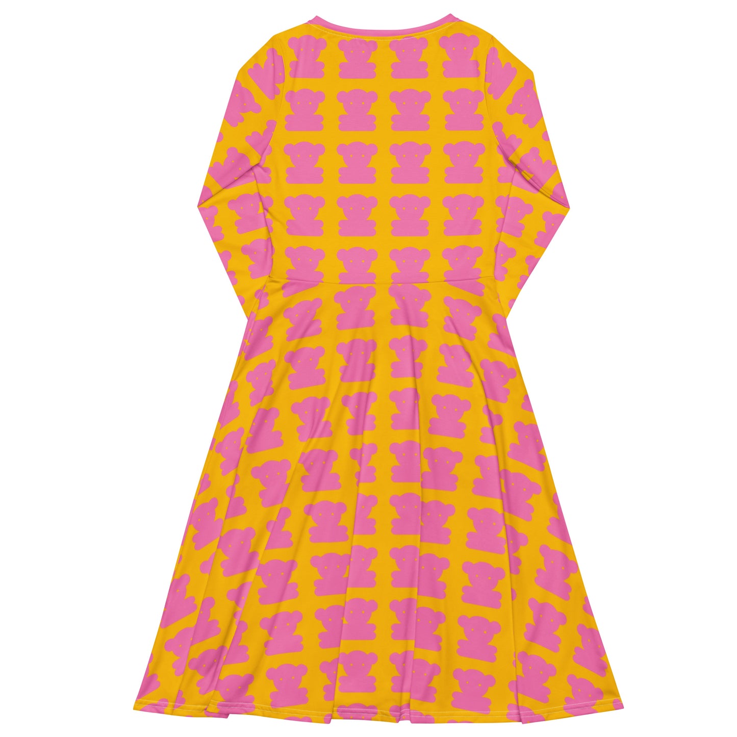 SWEET TEDDY pink yellow - Midi Dress With Pockets