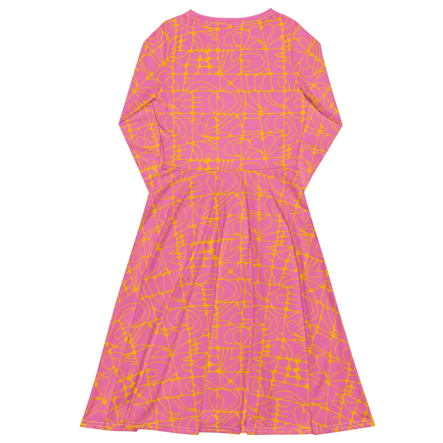 STONE SPIRIT pink yellow - Midi Dress With Pockets