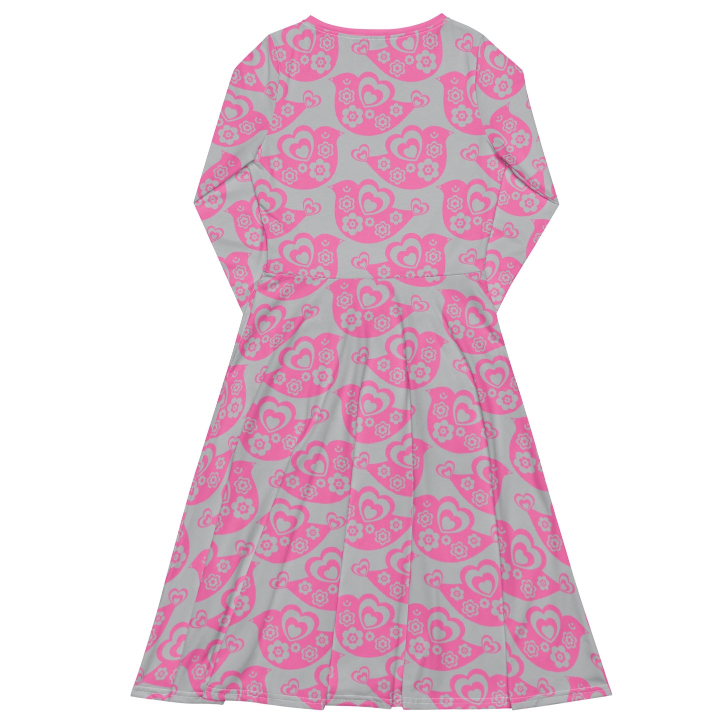 TWEET LOVE pink grey - Midi Dress With Pockets