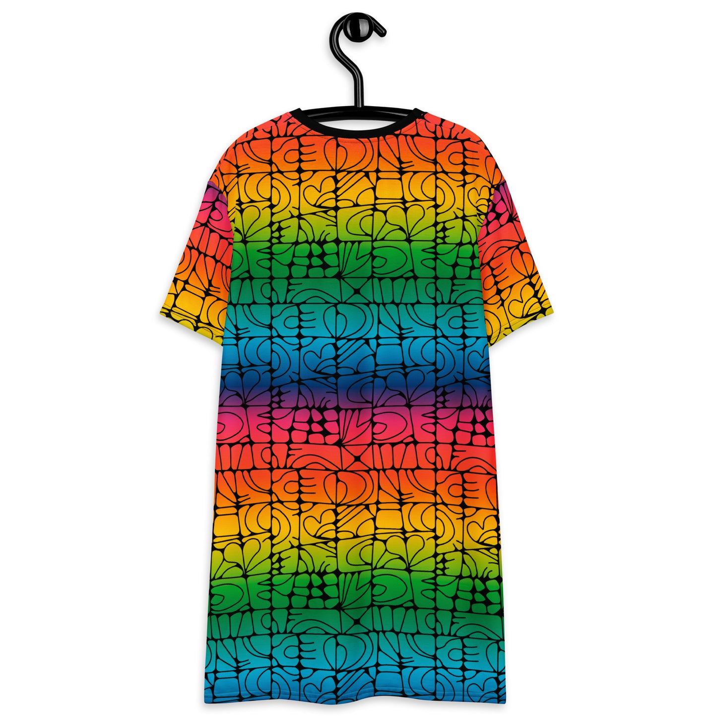 STONE SPIRIT rainbow black - T-Shirt Dress