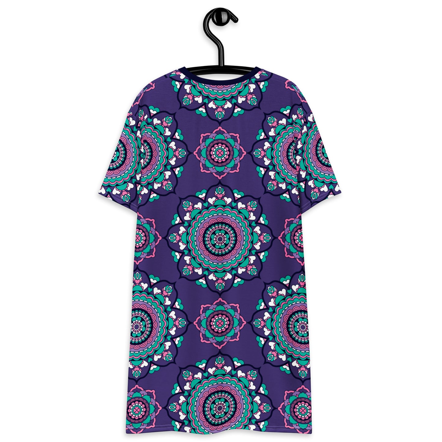 T-shirt dress - FOREVERMORE summer violet - Romantic flower and heart print