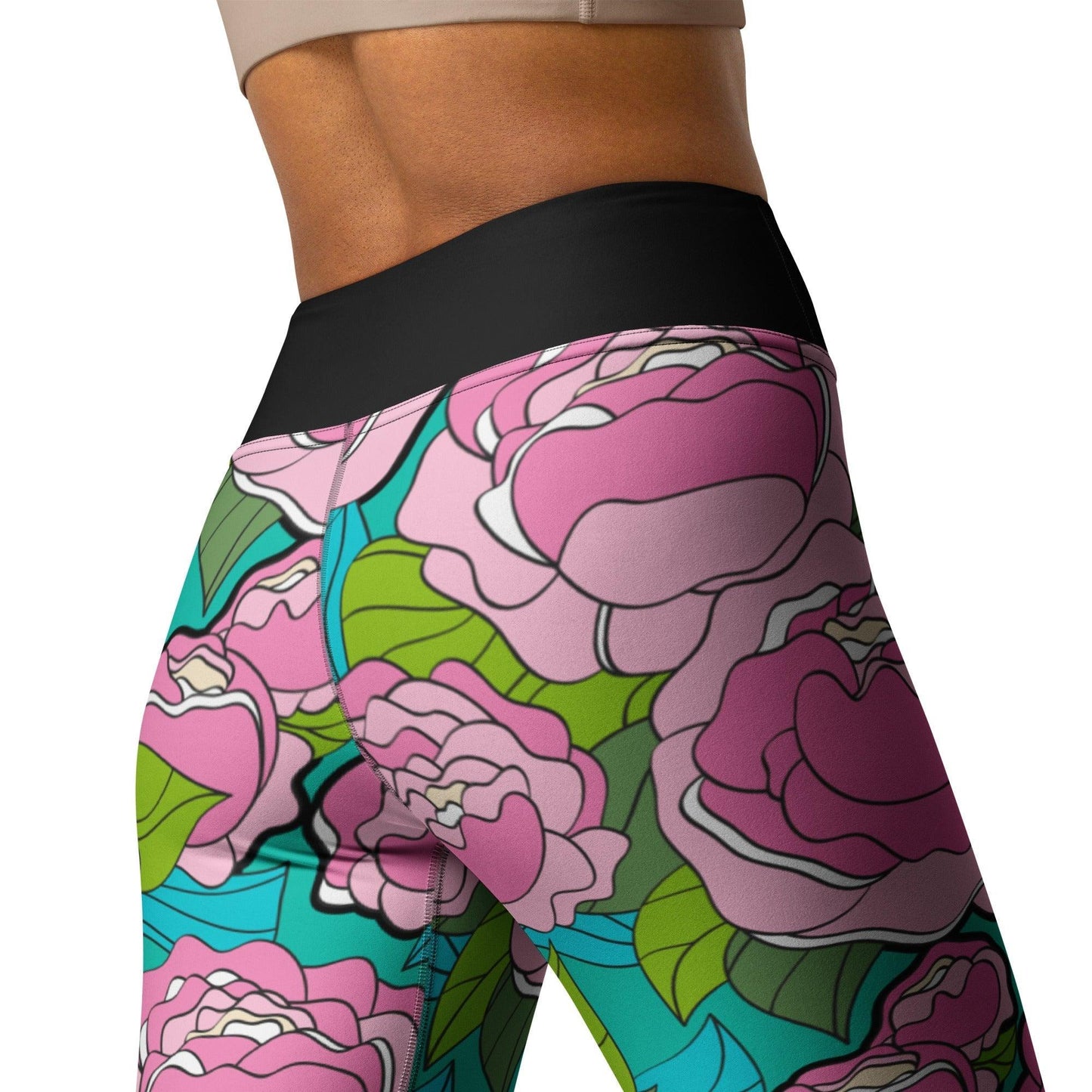BE MY ONLY pink turquoise - 2 - Yoga Leggings - SHALMIAK
