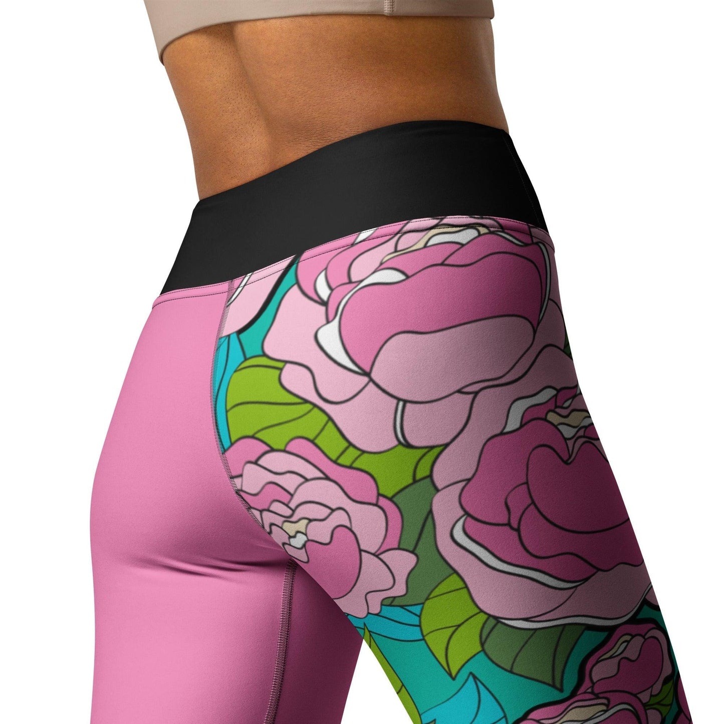 BE MY ONLY pink turquoise - Yoga Leggings - SHALMIAK