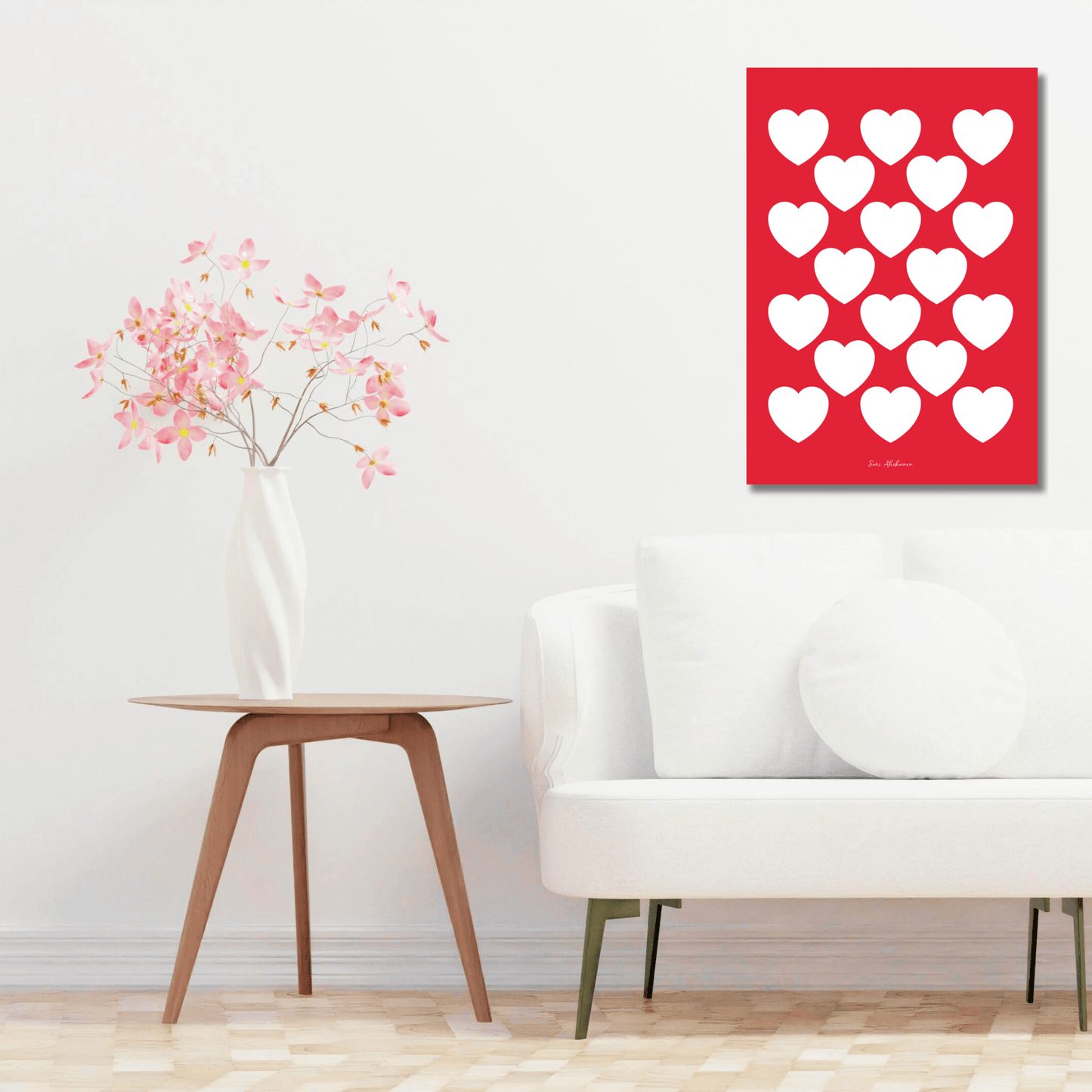 DIGITAL WALL ART - ELLIE LOVE red white - SHALMIAK