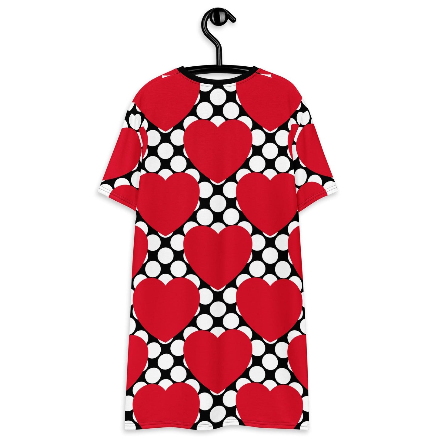 ELLIE LOVE DOT red black - T-Shirt Dress - SHALMIAK