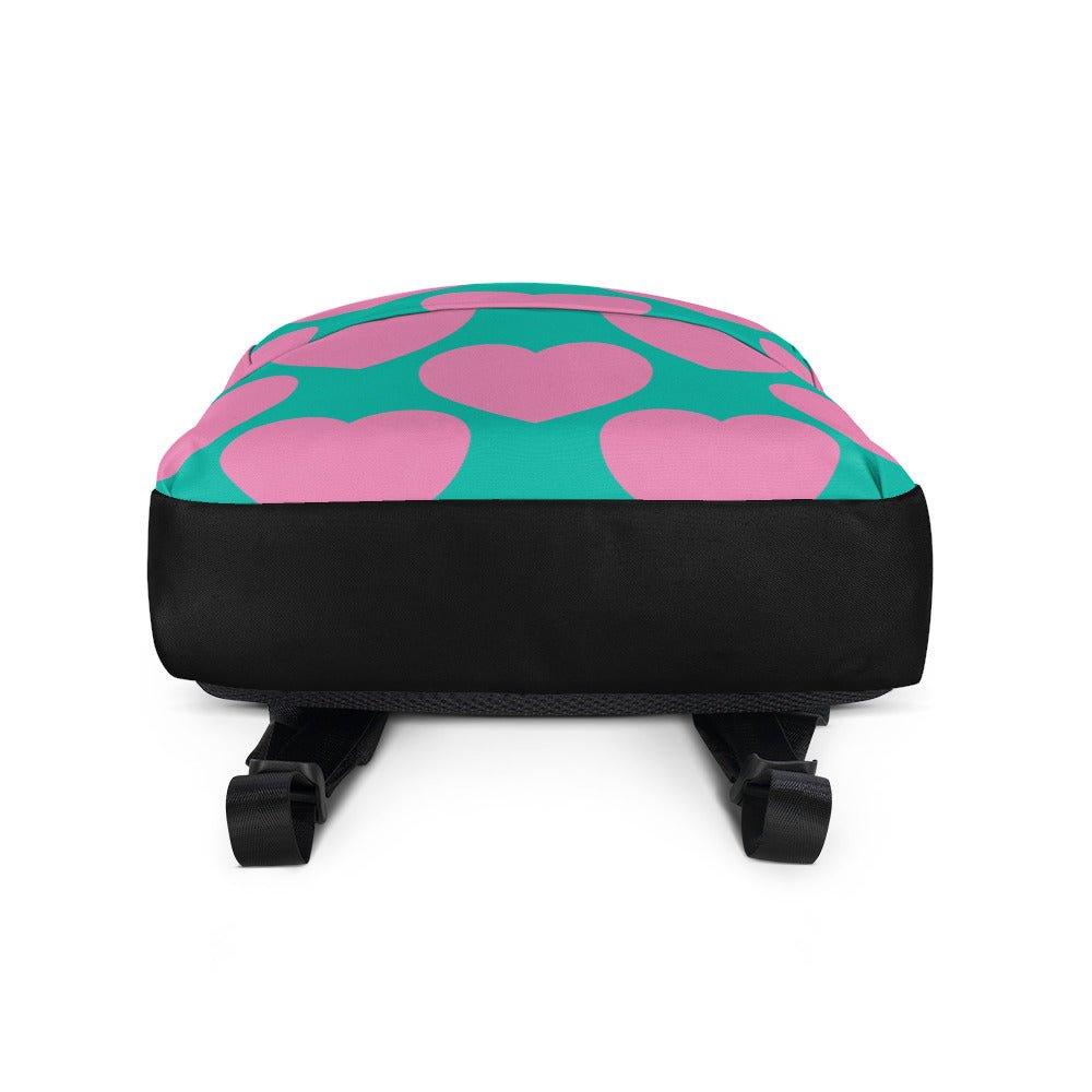 ELLIE LOVE pink mint - Backpack - Bold Heart Print
