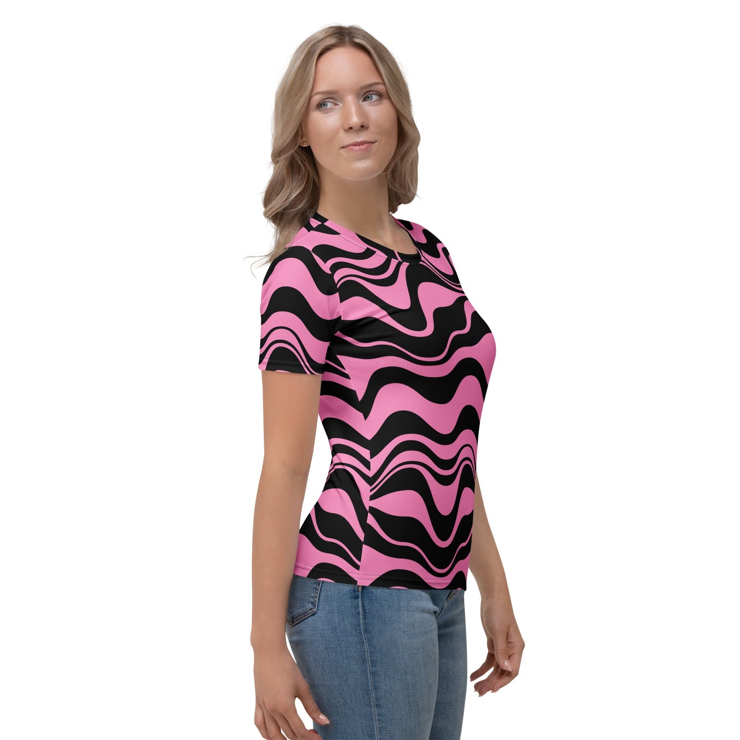 ENERGY WAVES pink black - Woman's T-Shirt - SHALMIAK