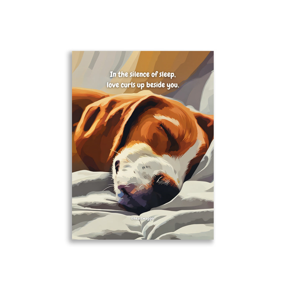Poster - In the silence of sleep, love curls up beside you