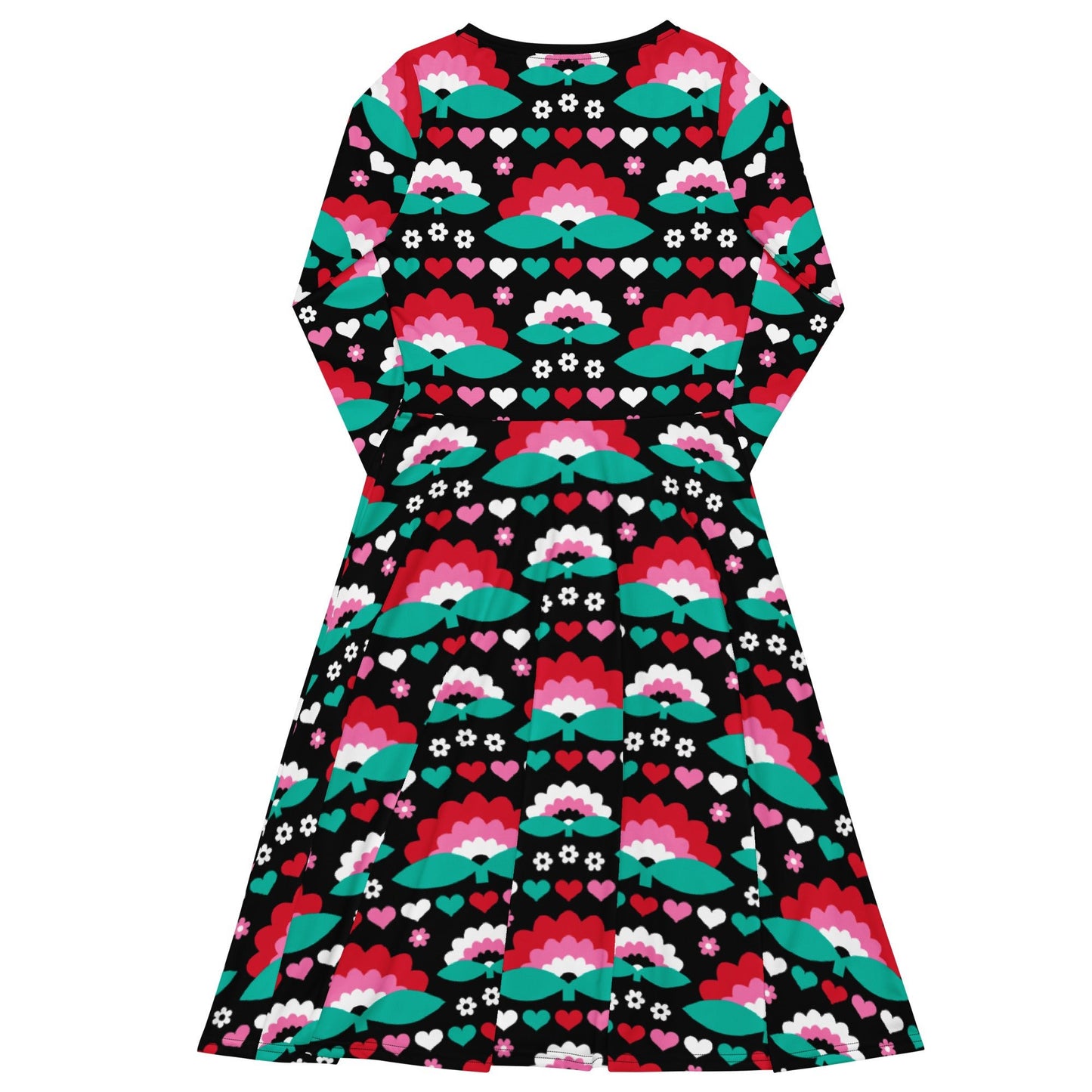 FALL IN LOVE red - Midi Dress With Pockets - SHALMIAK