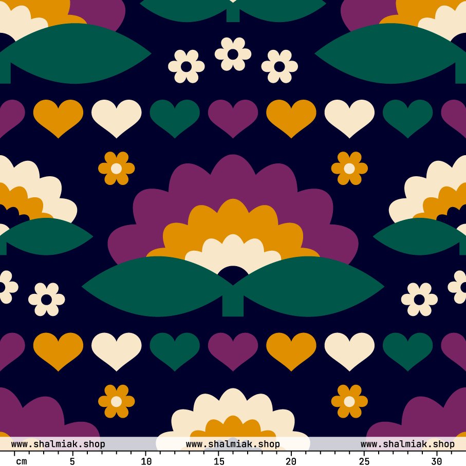 Fabric - FALL IN LOVE purple