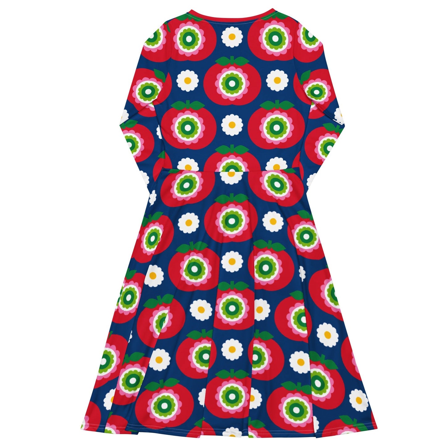 GRAND APPLE blue - Midi Dress With Pockets - SHALMIAK