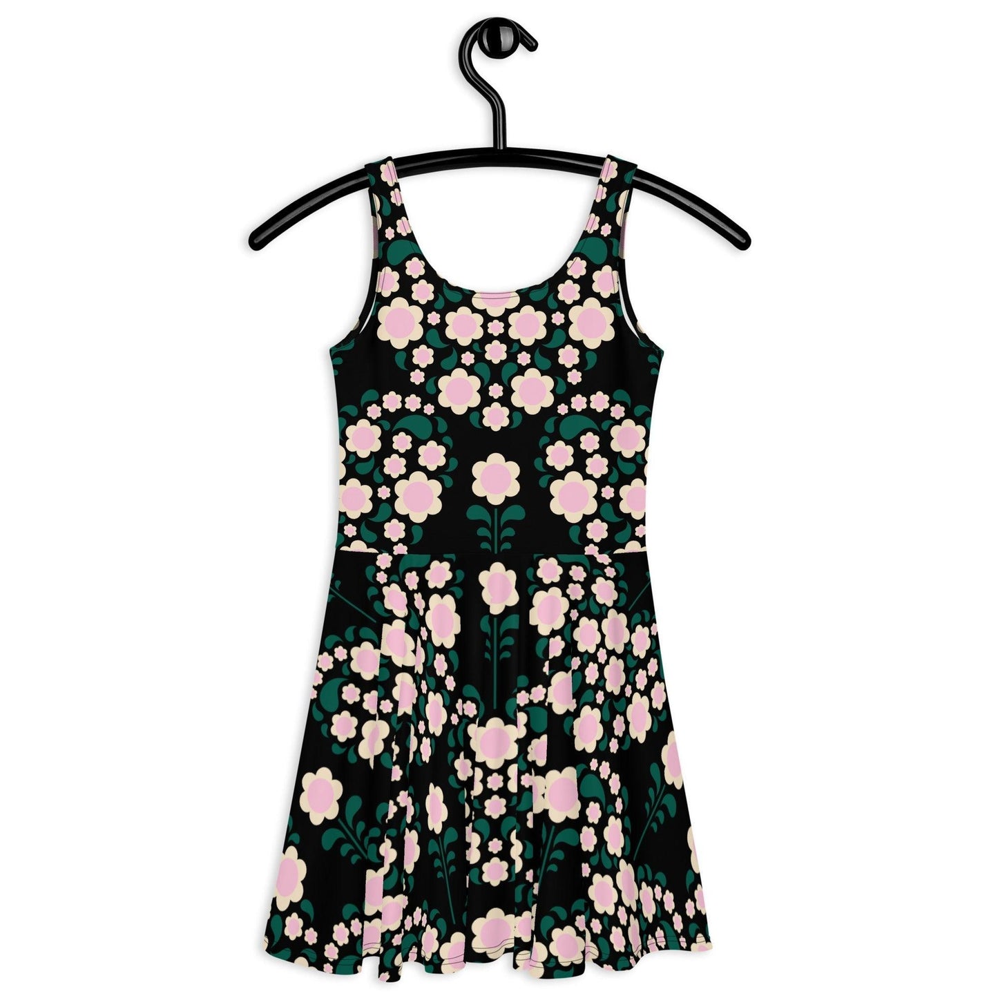 HEARTBEAT pink black - Skater Dress - SHALMIAK