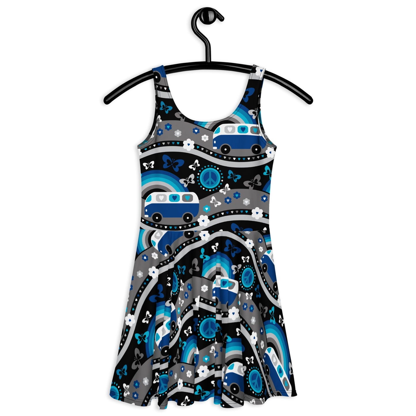 HIPPIE DAY cosmic blue - Skater Dress - SHALMIAK