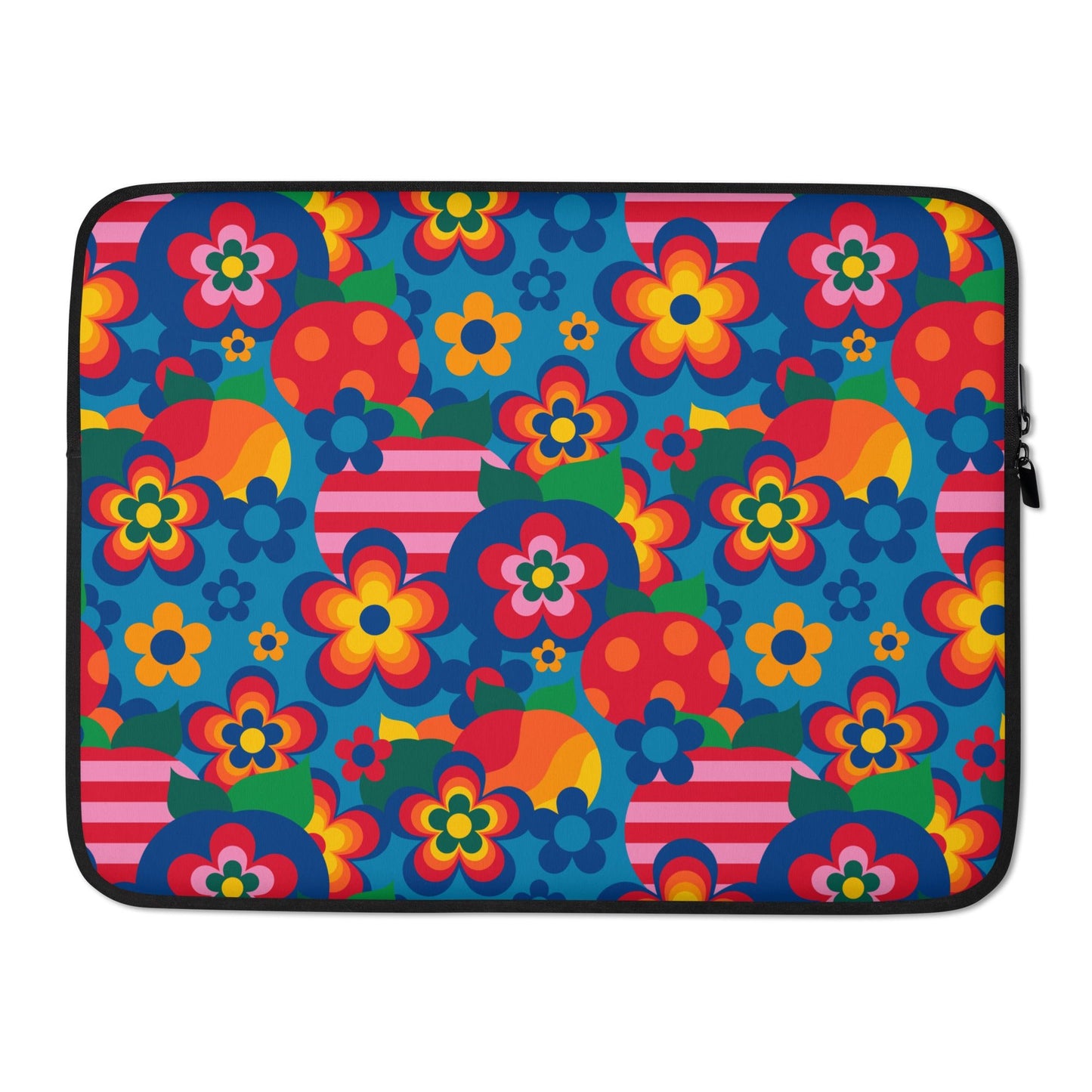 Laptop sleeve - APPLEMANIA blue - Playful apple print 15″