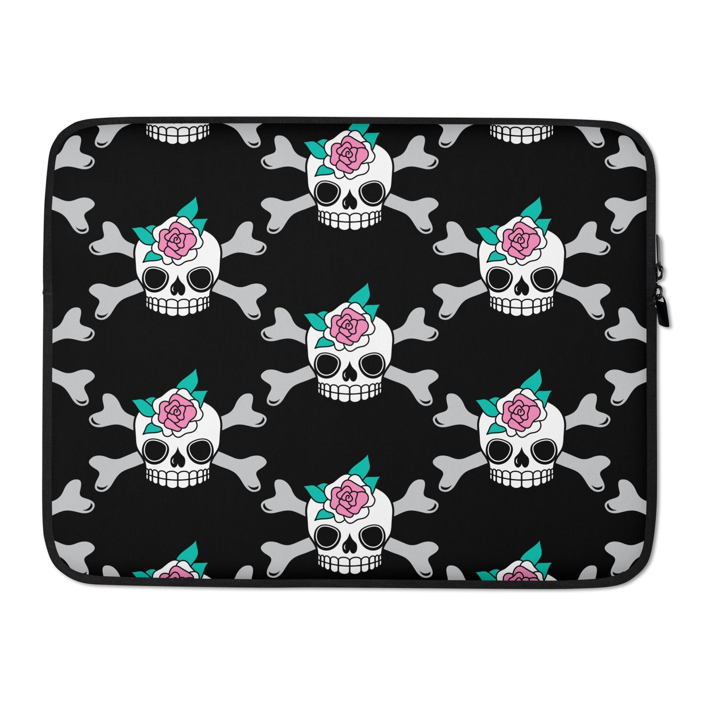 Laptop Sleeve - SKULLROSE black - SHALMIAK