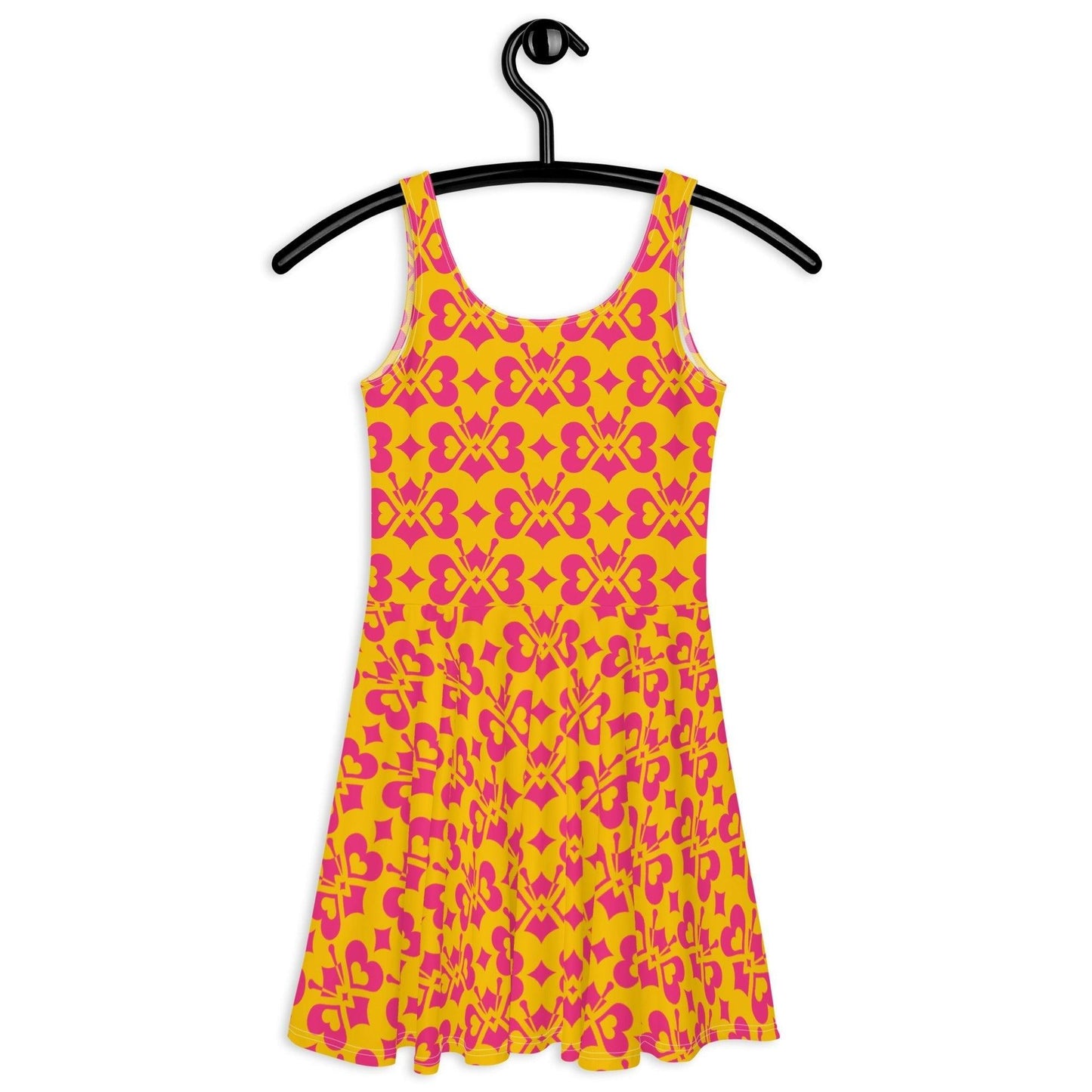 LOVE BUTTERFLY yellow pink - Skater Dress - SHALMIAK