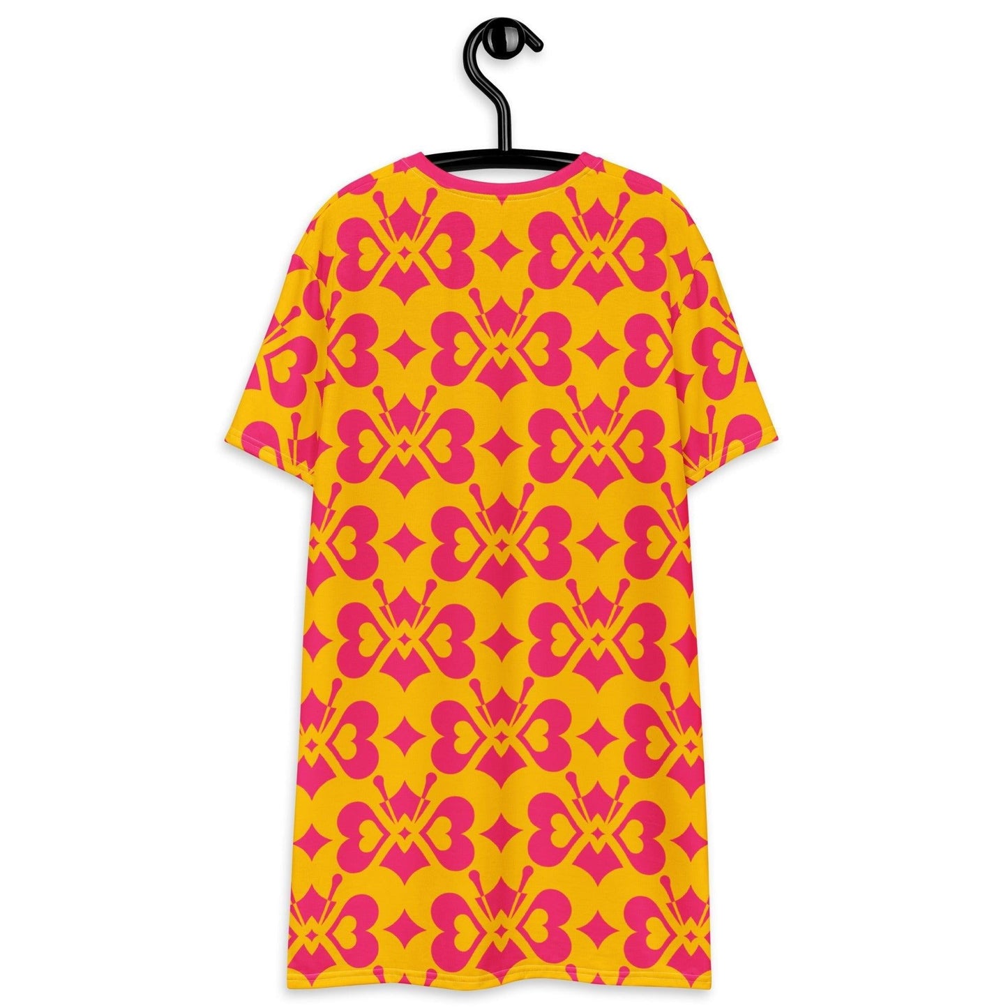 LOVE BUTTERFLY yellow pink - T-Shirt Dress - SHALMIAK