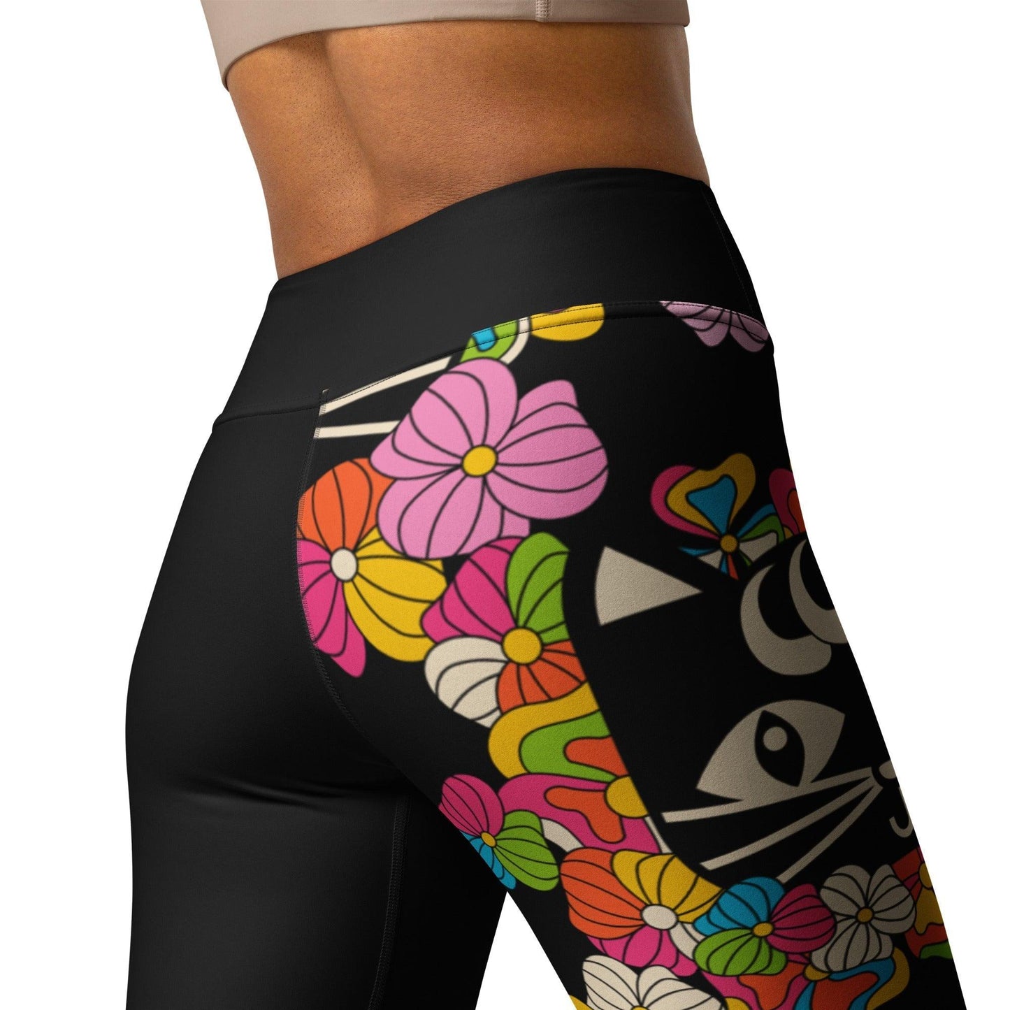 MAGICAT black - Yoga Leggings with black cats - SHALMIAK