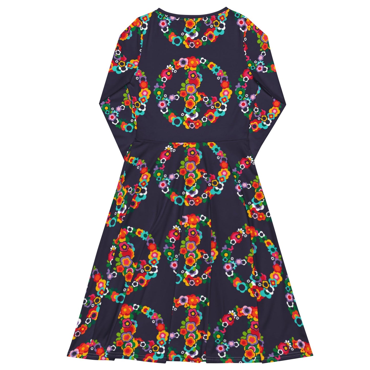 PEACE BLOSSOMS - Midi Dress With Pockets - SHALMIAK