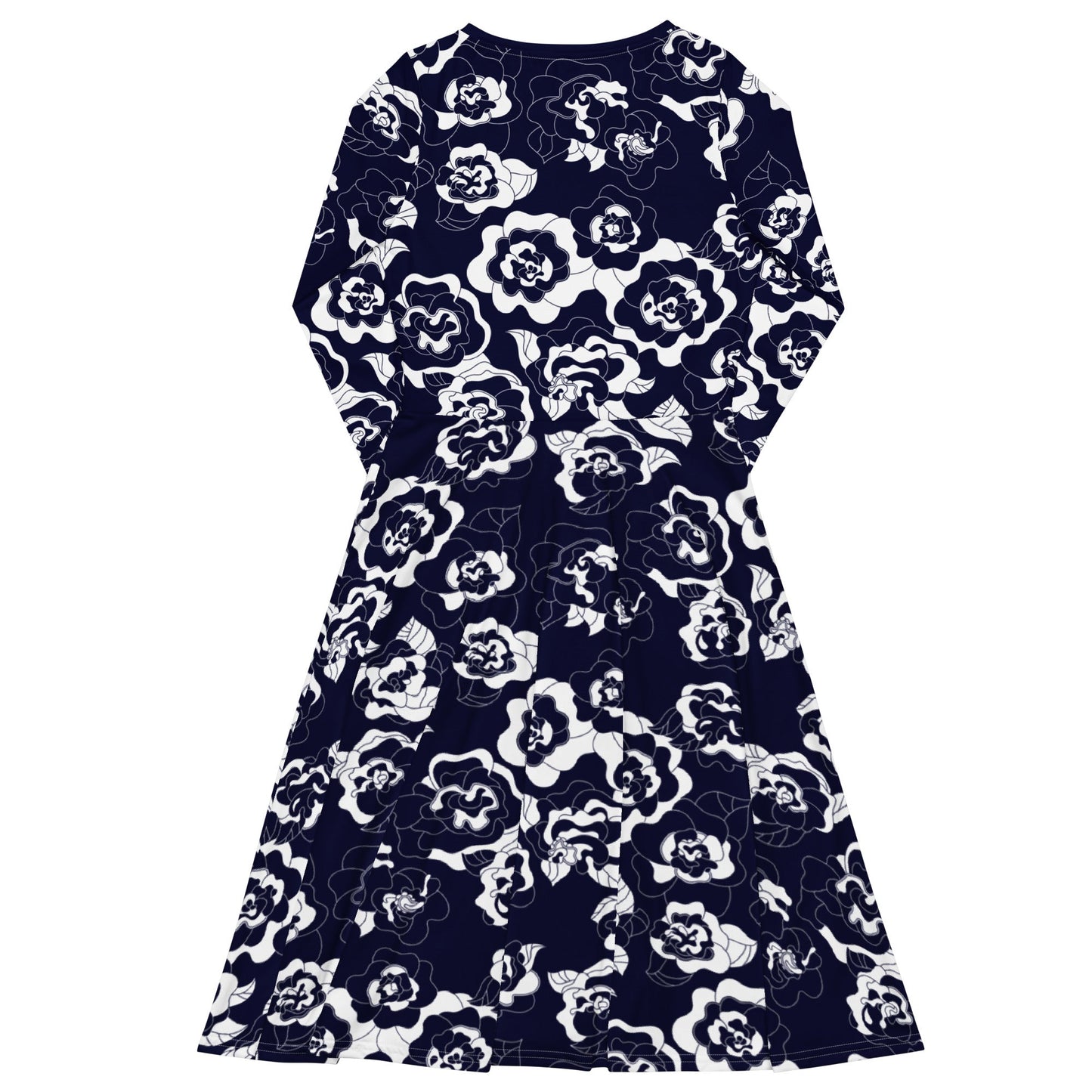 SERENITY navy - Midi Dress With Pockets - SHALMIAK