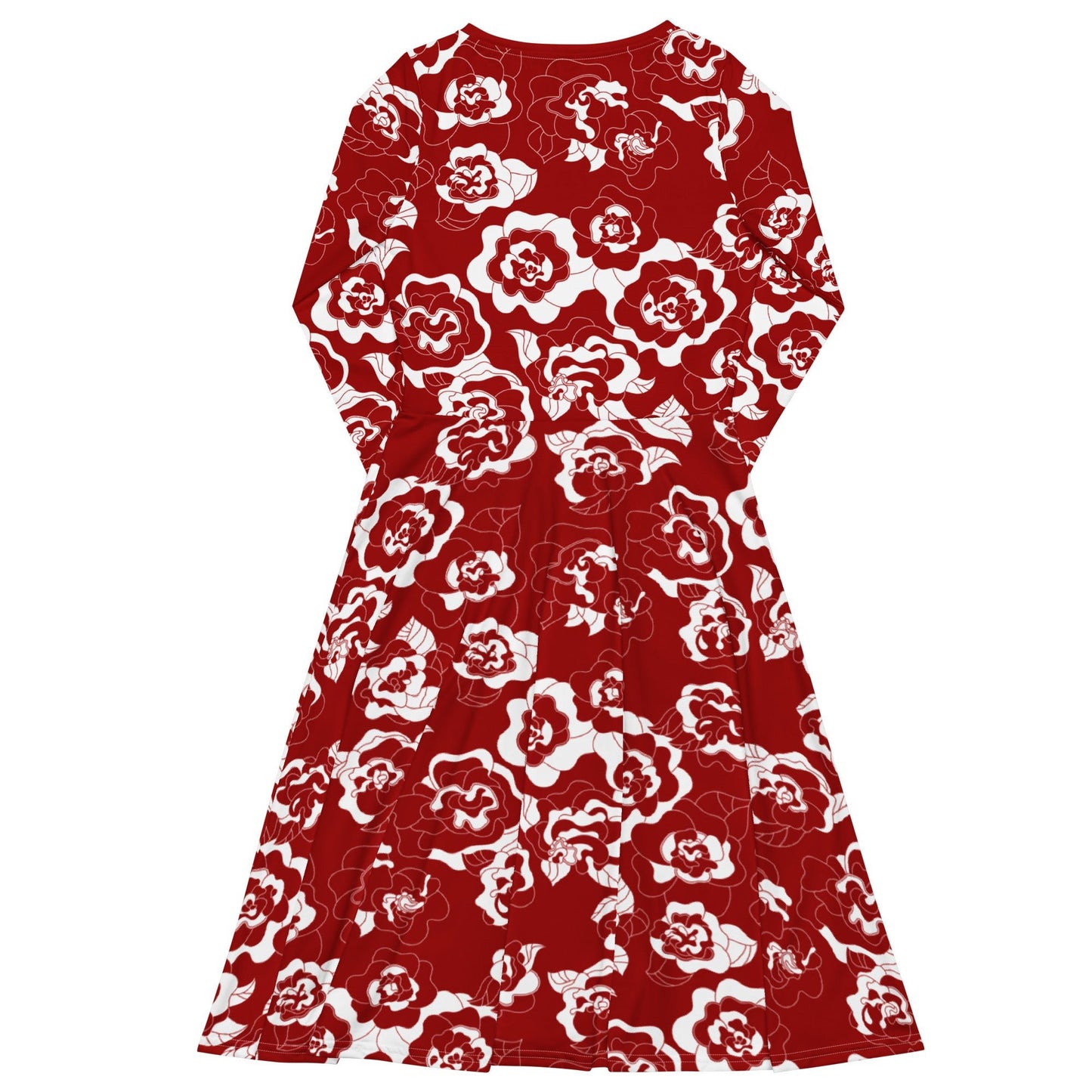 SERENITY scarlet - Midi Dress With Pockets - SHALMIAK