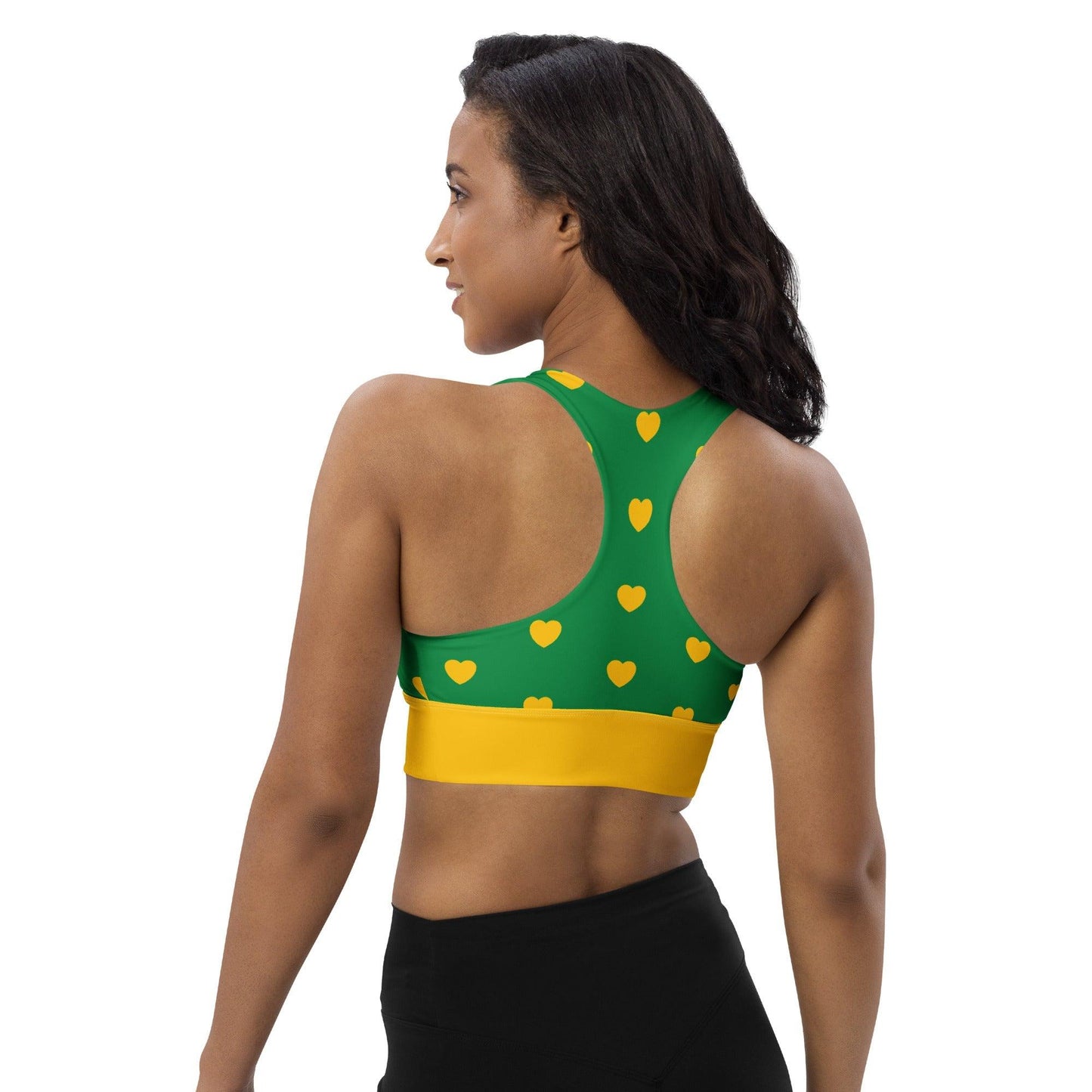 Sports Bra - HEARTS yellow green - SHALMIAK