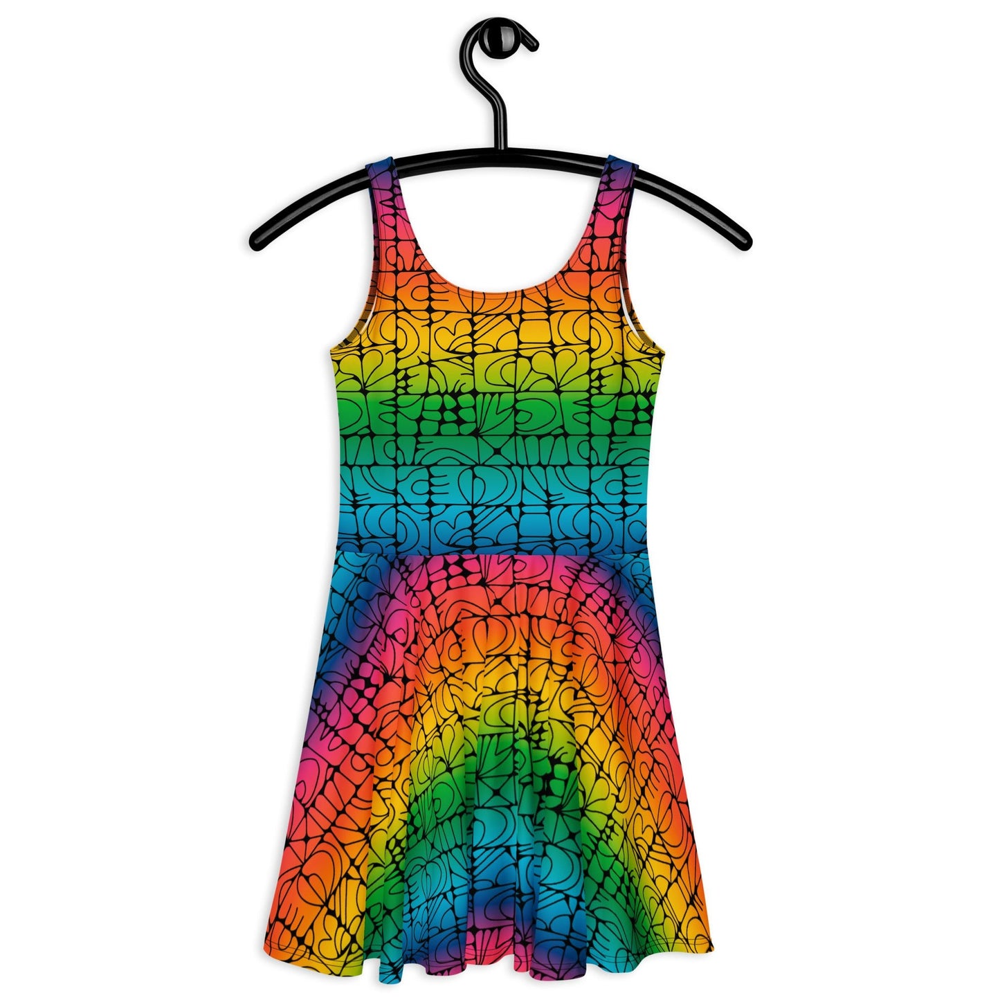 STONE SPIRIT rainbow black - Skater Dress - SHALMIAK