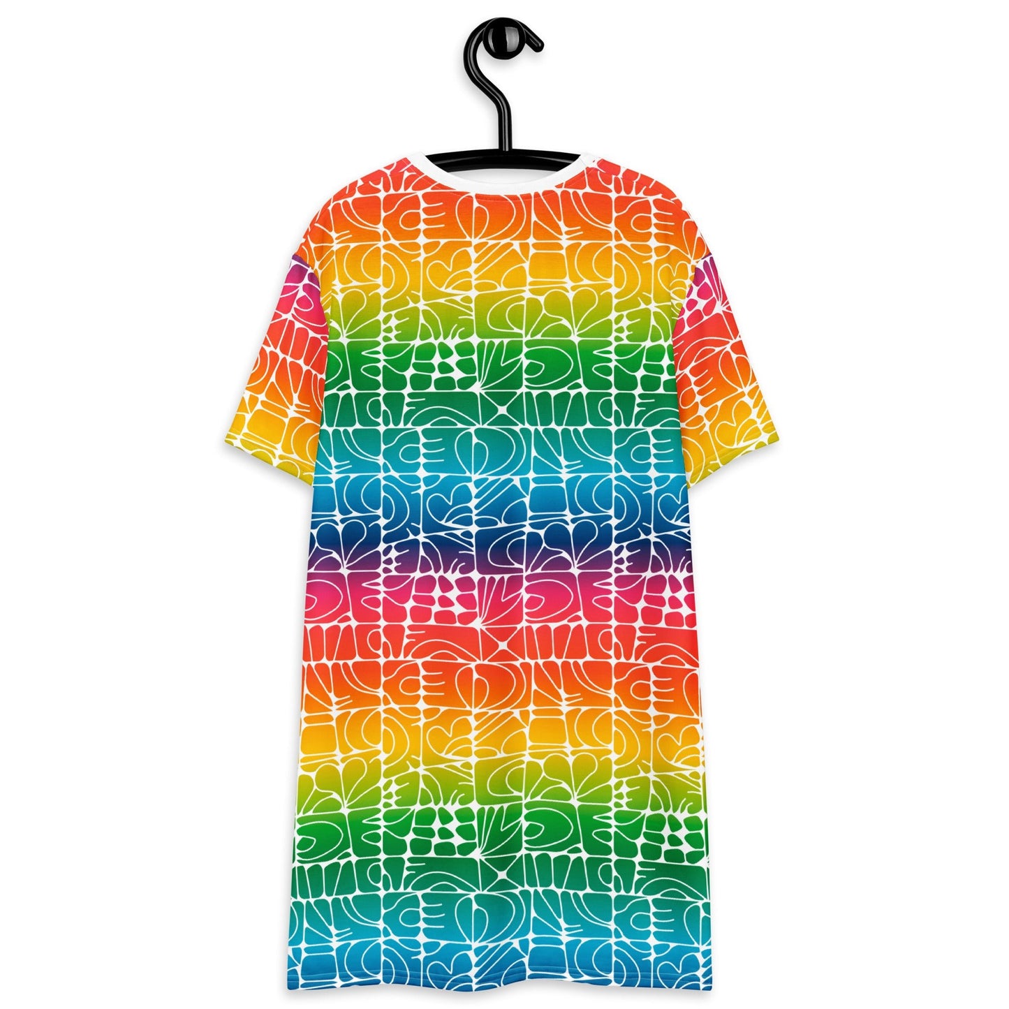 STONE SPIRIT rainbow white - T-Shirt Dress - SHALMIAK