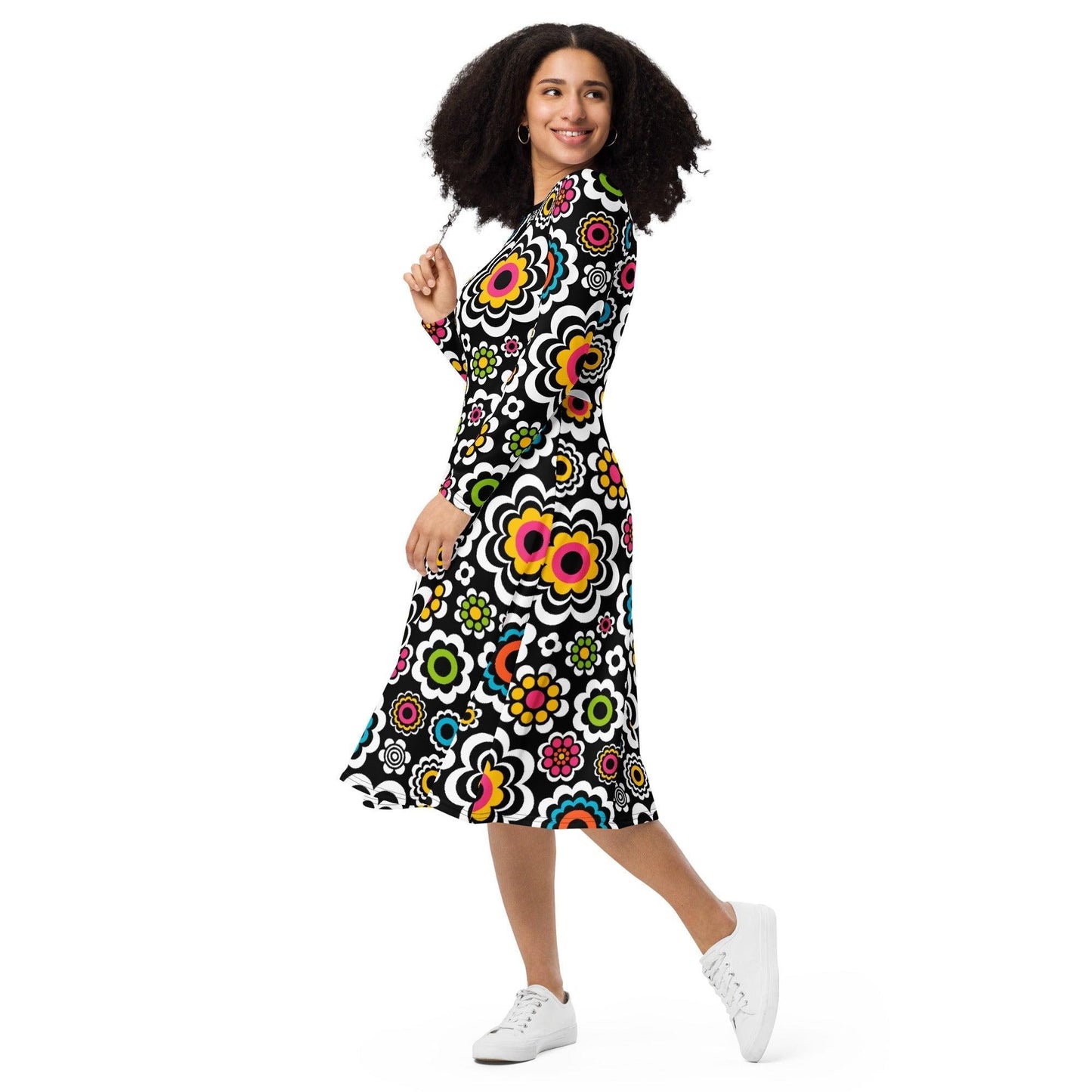 SUGAR BLOOM - Midi Dress With Pockets - SHALMIAK