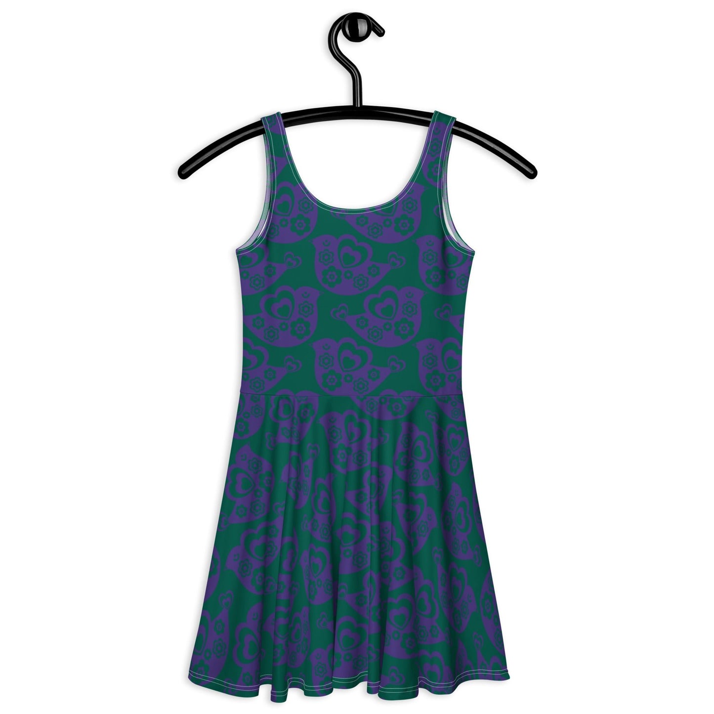 TWEET LOVE green purple - Skater Dress - SHALMIAK