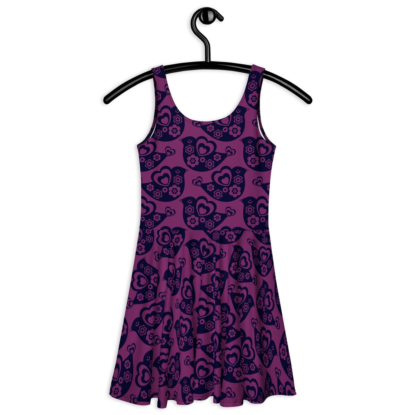 TWEET LOVE plum - Skater Dress - SHALMIAK