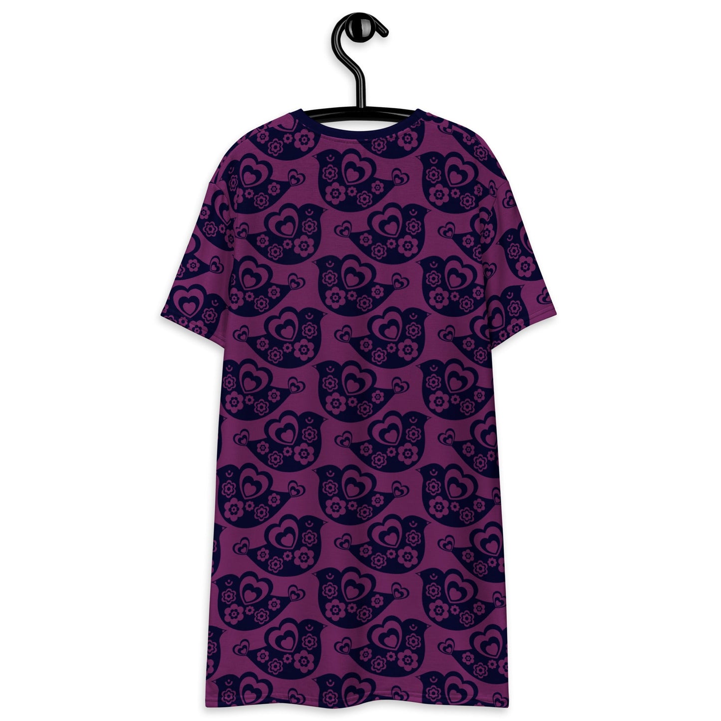 TWEET LOVE plum - T-Shirt Dress - SHALMIAK