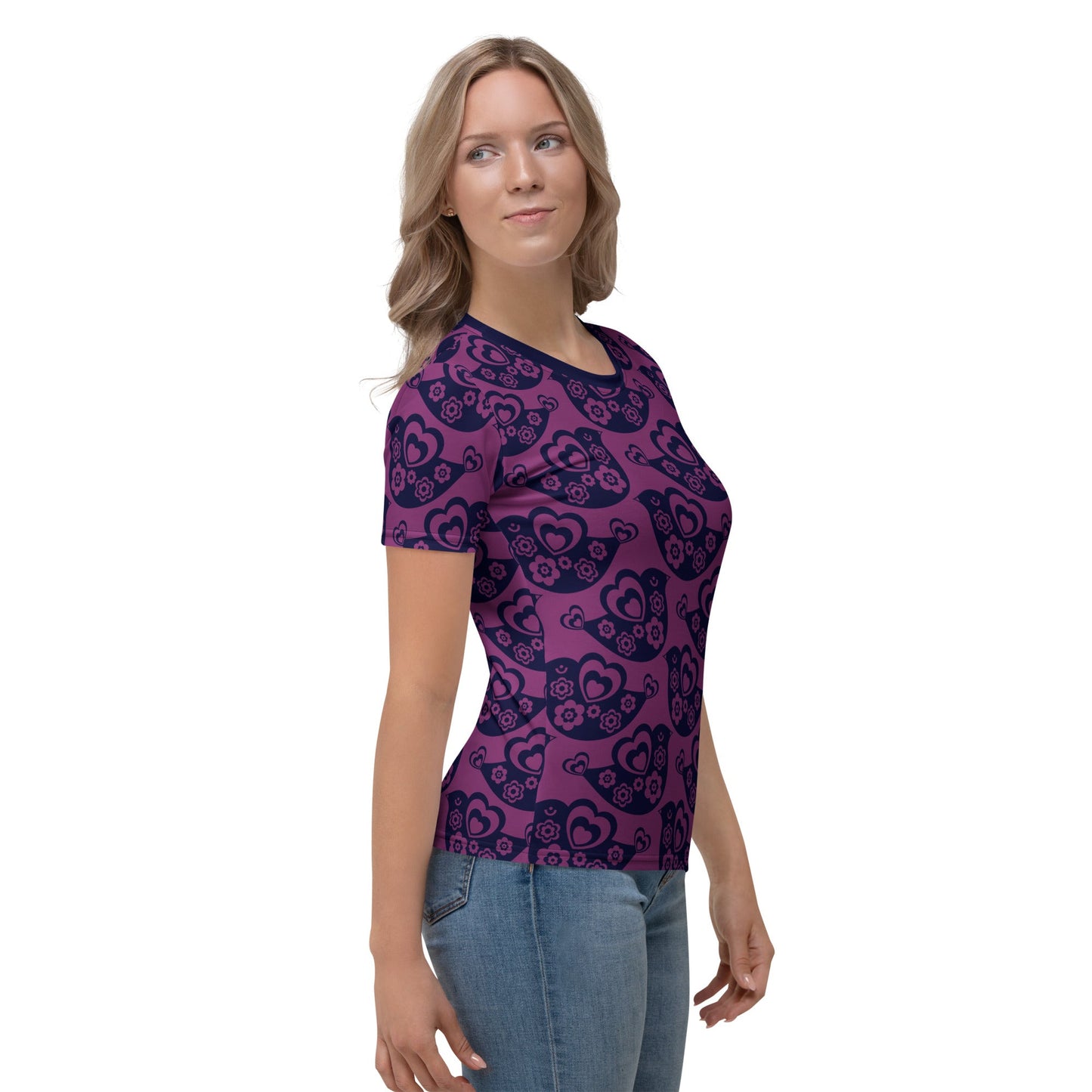 TWEET LOVE plum - Woman's T-shirt - SHALMIAK
