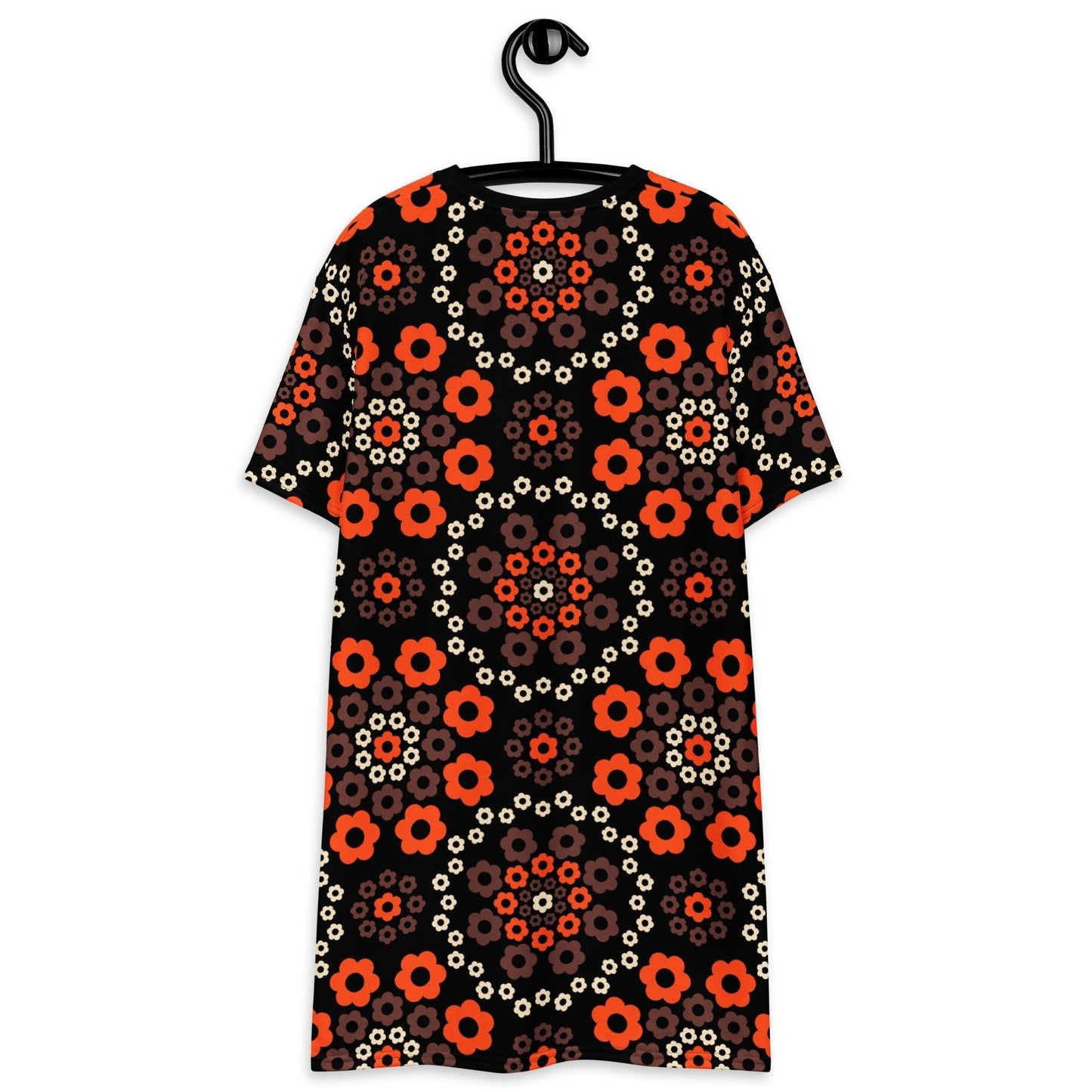 YESTERDAY brown orange - T-Shirt Dress - SHALMIAK